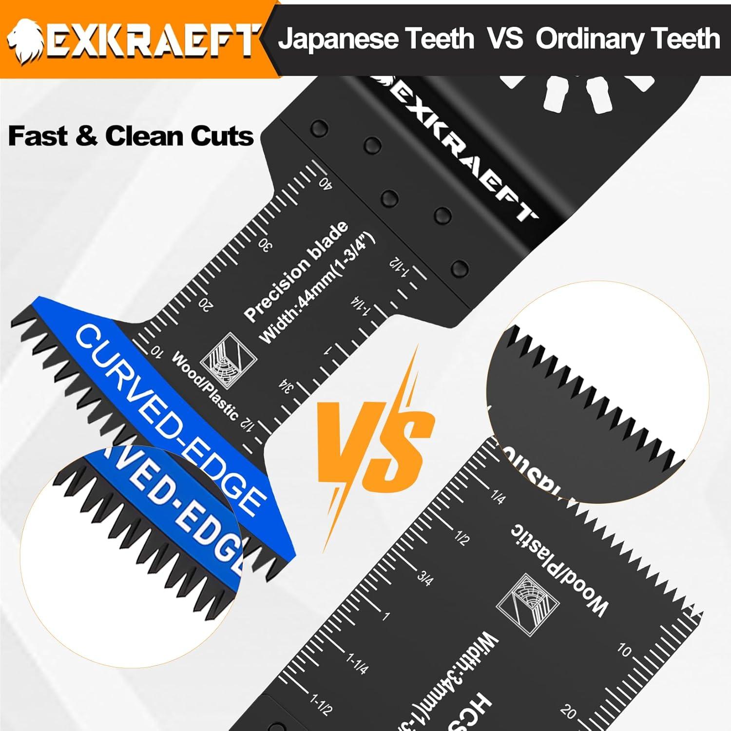 Kit 136 PCS Hojas Oscilantes EXKRAEFT para Madera y Metal