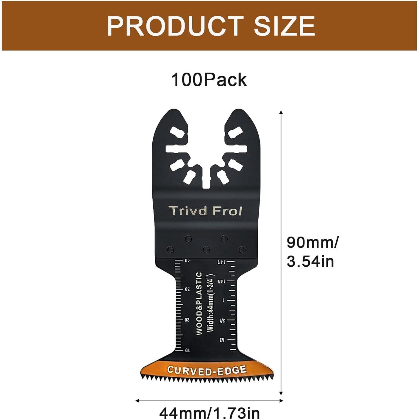 100 Piezas Cuchillas Oscilantes TrivdPro 4,45 cm Universal