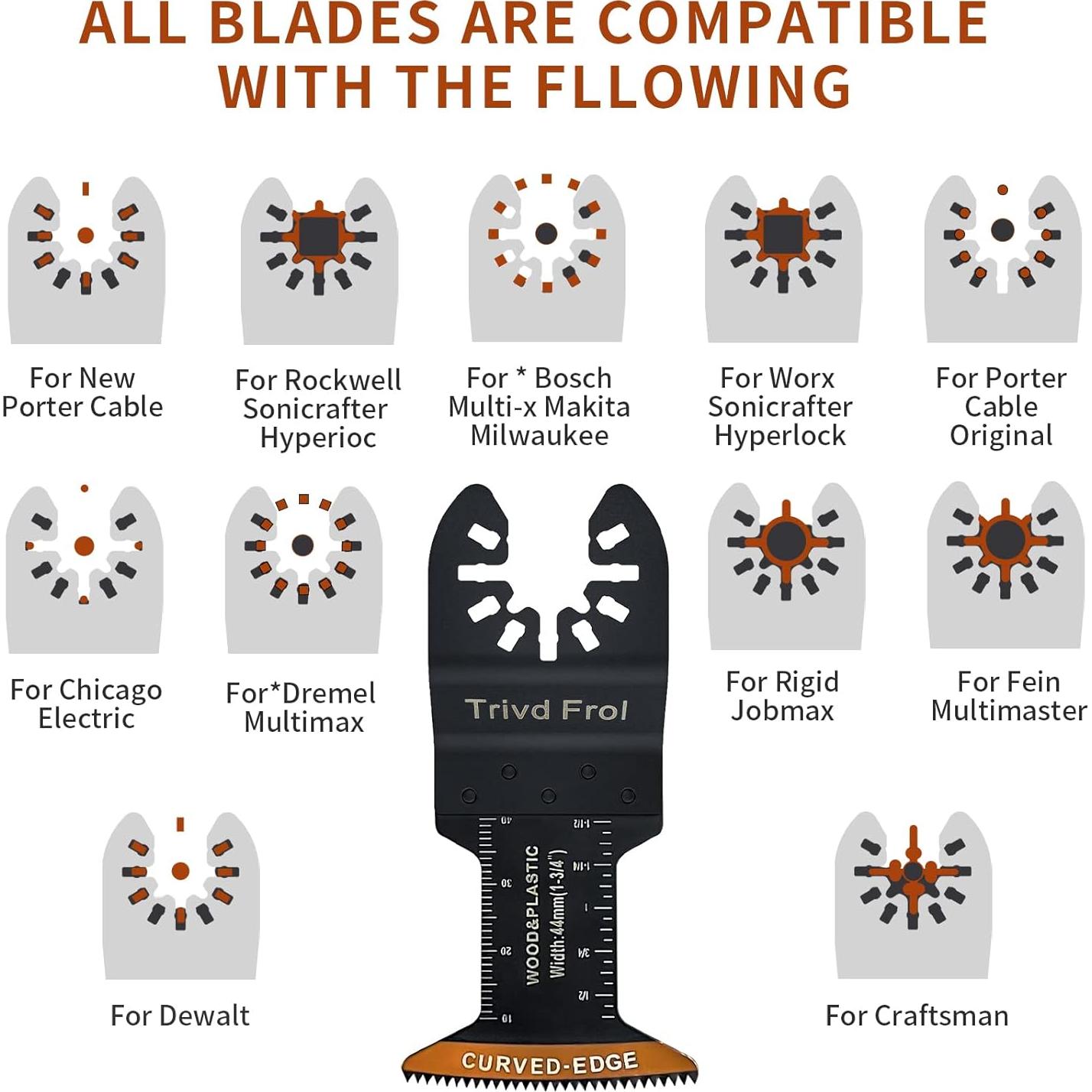 100 Piezas Cuchillas Oscilantes TrivdPro 4,45 cm Universal