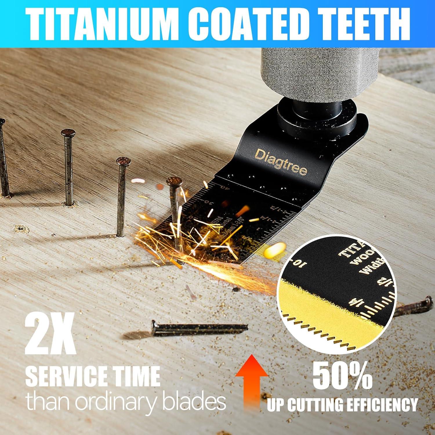 Hojas de sierra oscilante Diagtree 20PCS titanio metal madera