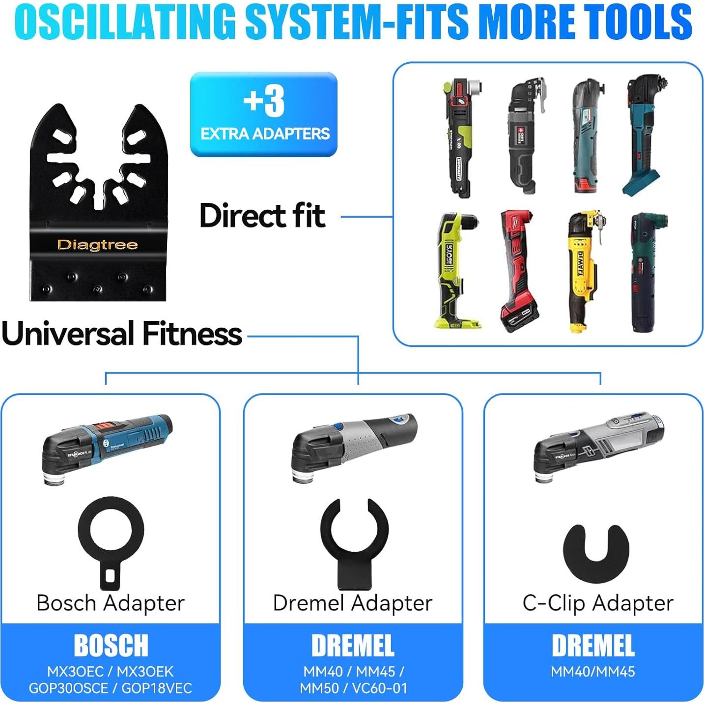 Hojas de sierra oscilante Diagtree 20PCS titanio metal madera