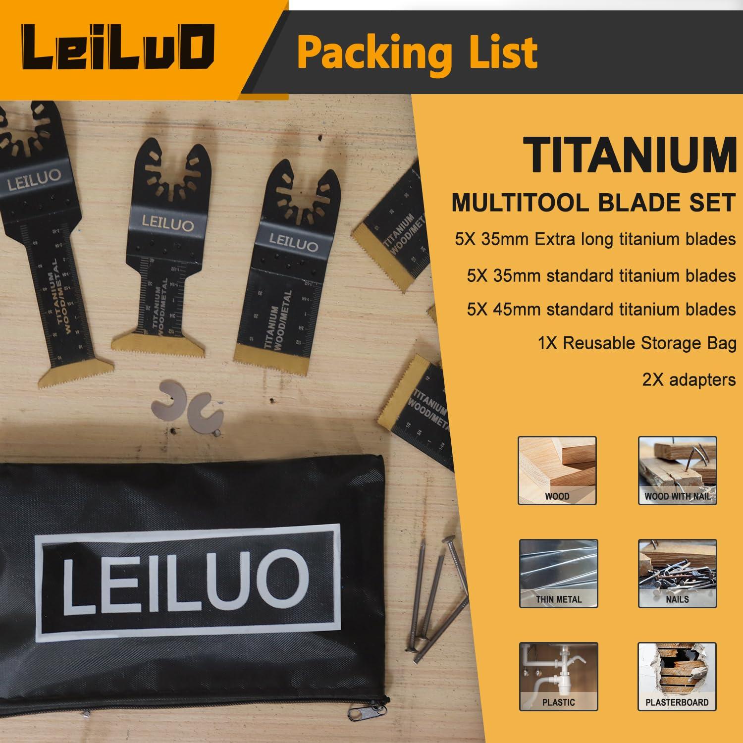Kit de Cuchillas Multiherramienta LEILUO 10 Pcs Titanio