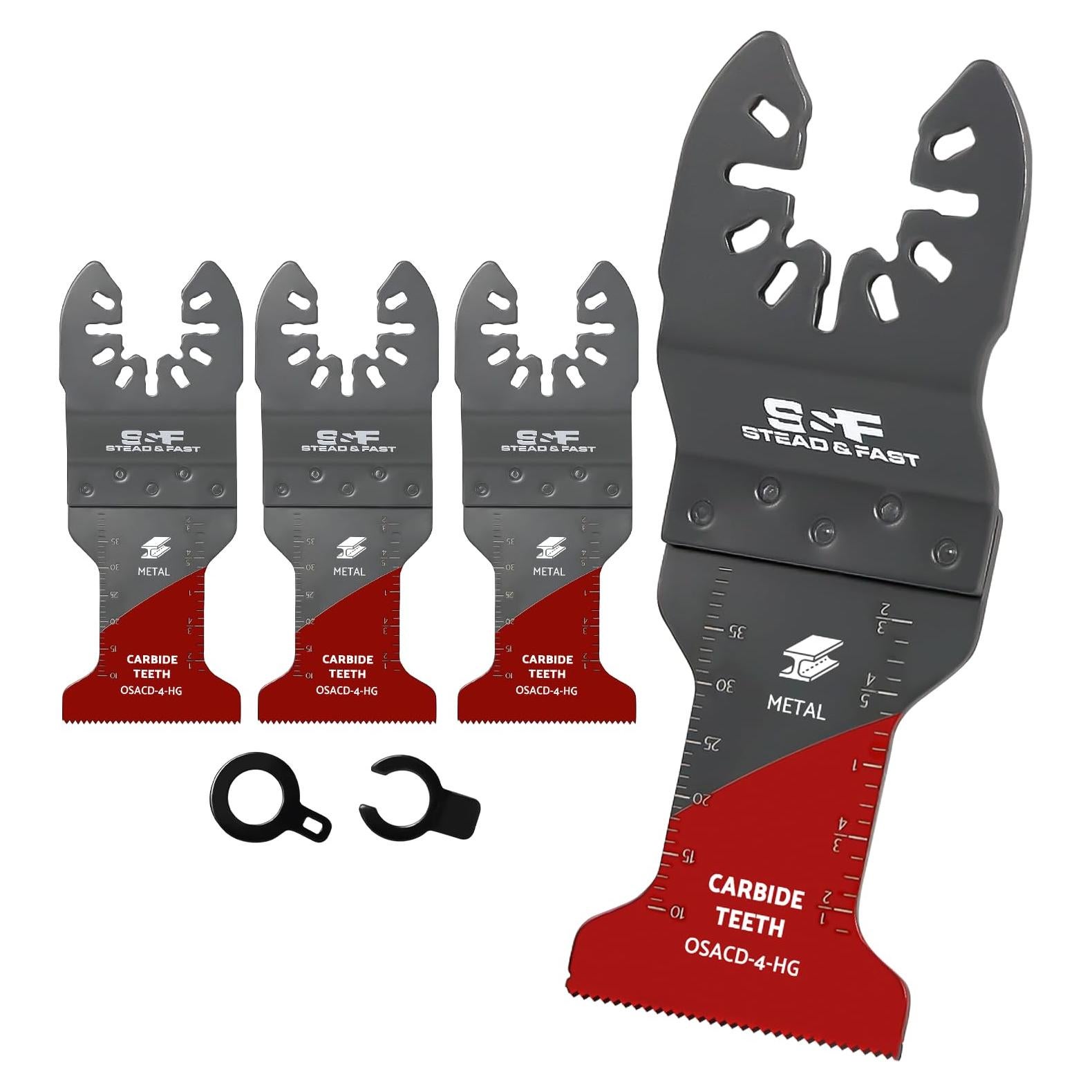 Hojas de Sierra Oscilante S&F Carburo 4 Pzas Ajuste Universal