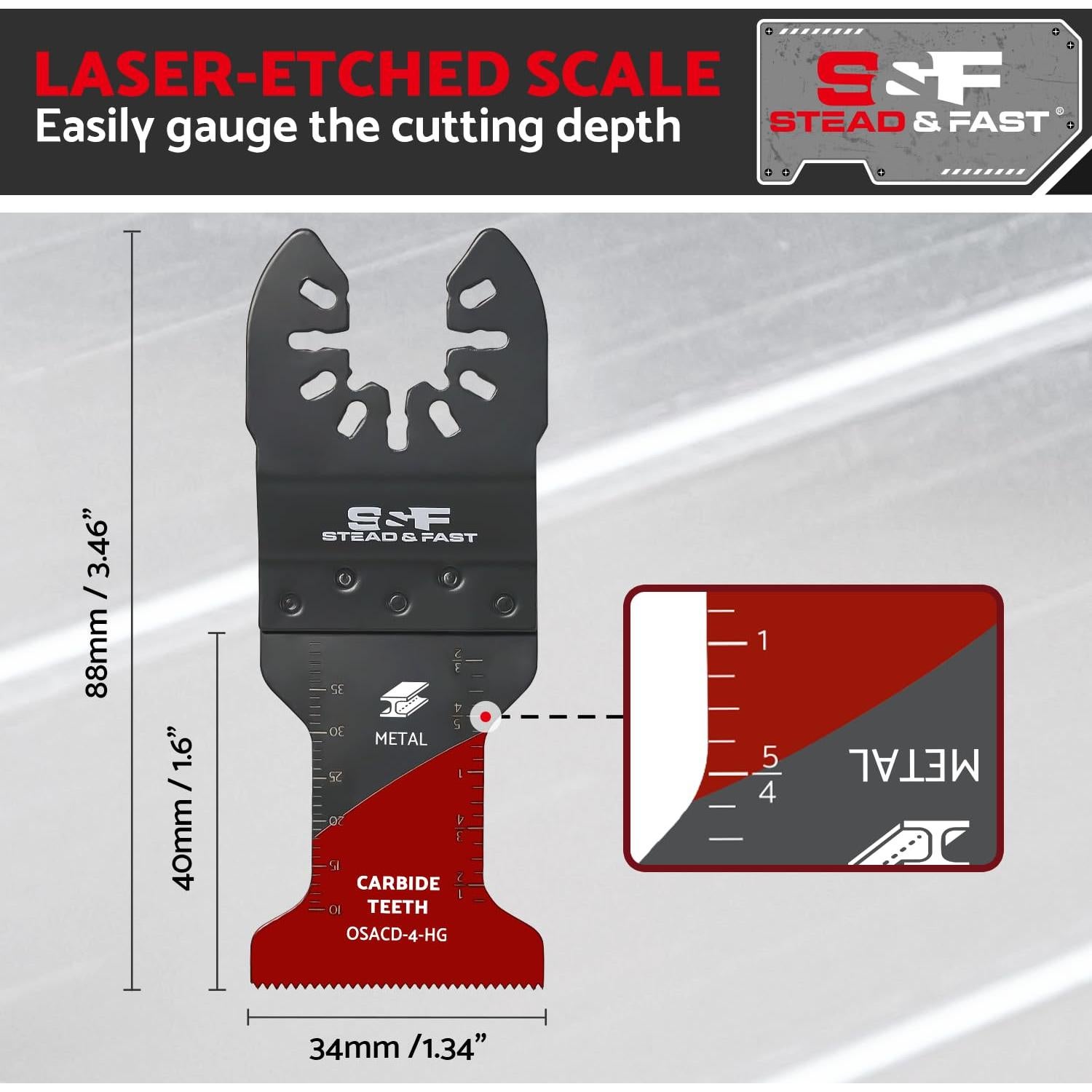 Hojas de Sierra Oscilante S&F Carburo 4 Pzas Ajuste Universal