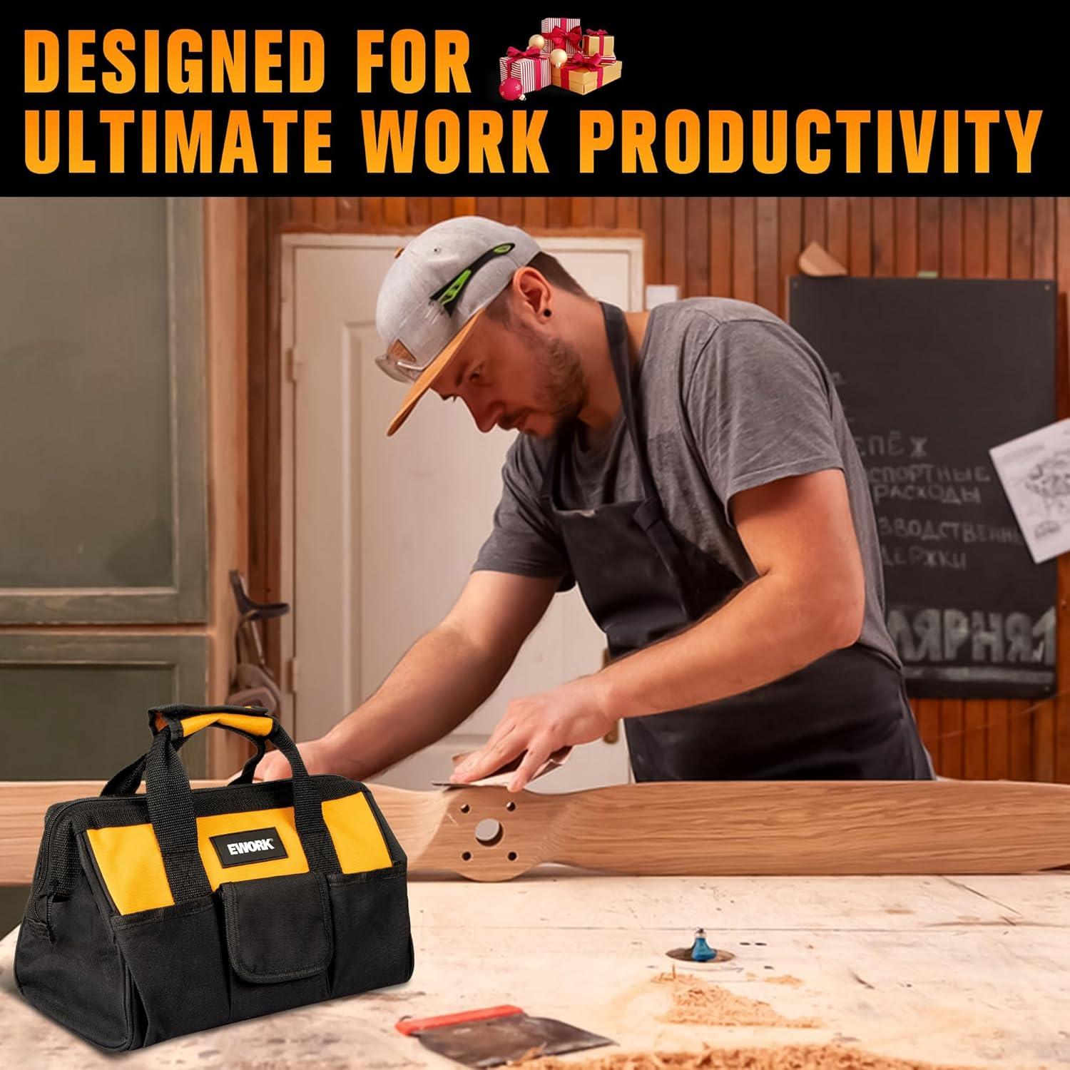 Bolsa de herramientas EWORK EK-12BAG 33x17x22cm 3 bolsillos