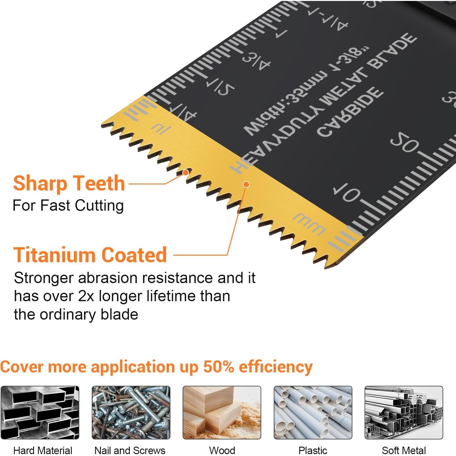 Kit de Hojas Oscilantes PECHAM 104 Pcs para Corte y Lijado