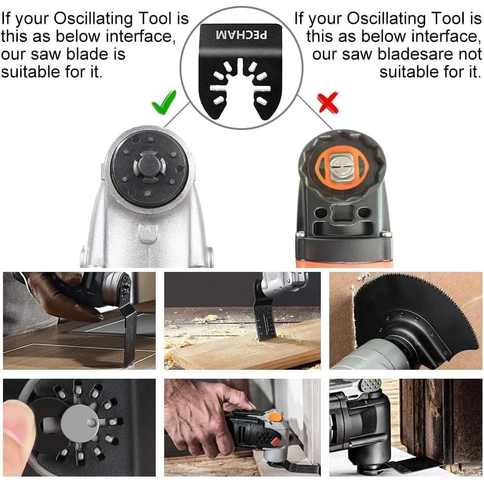 Kit de Hojas Oscilantes PECHAM 104 Pcs para Corte y Lijado