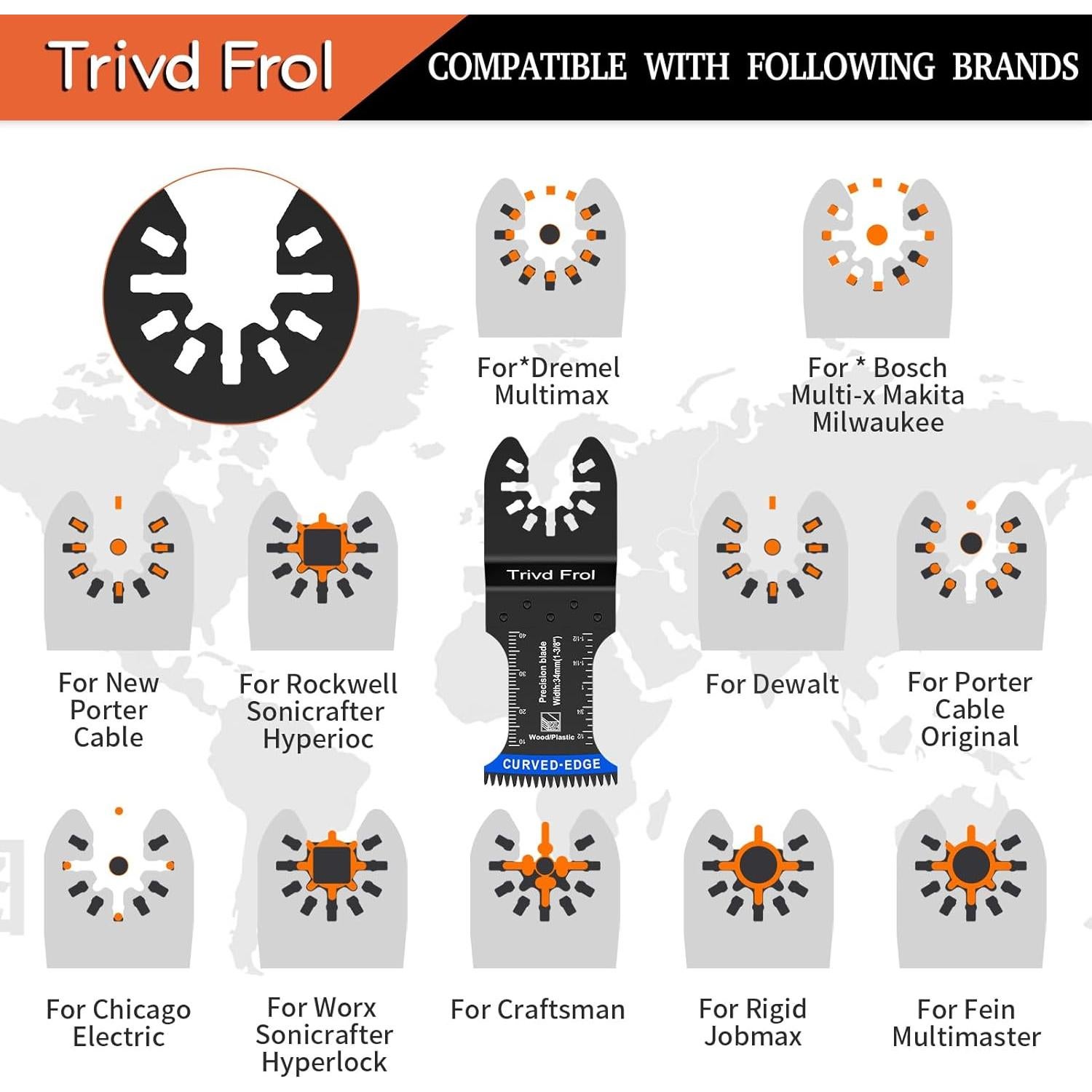 10 Piezas Hojas Oscilantes TrivdPro Dientes Japoneses 34mm