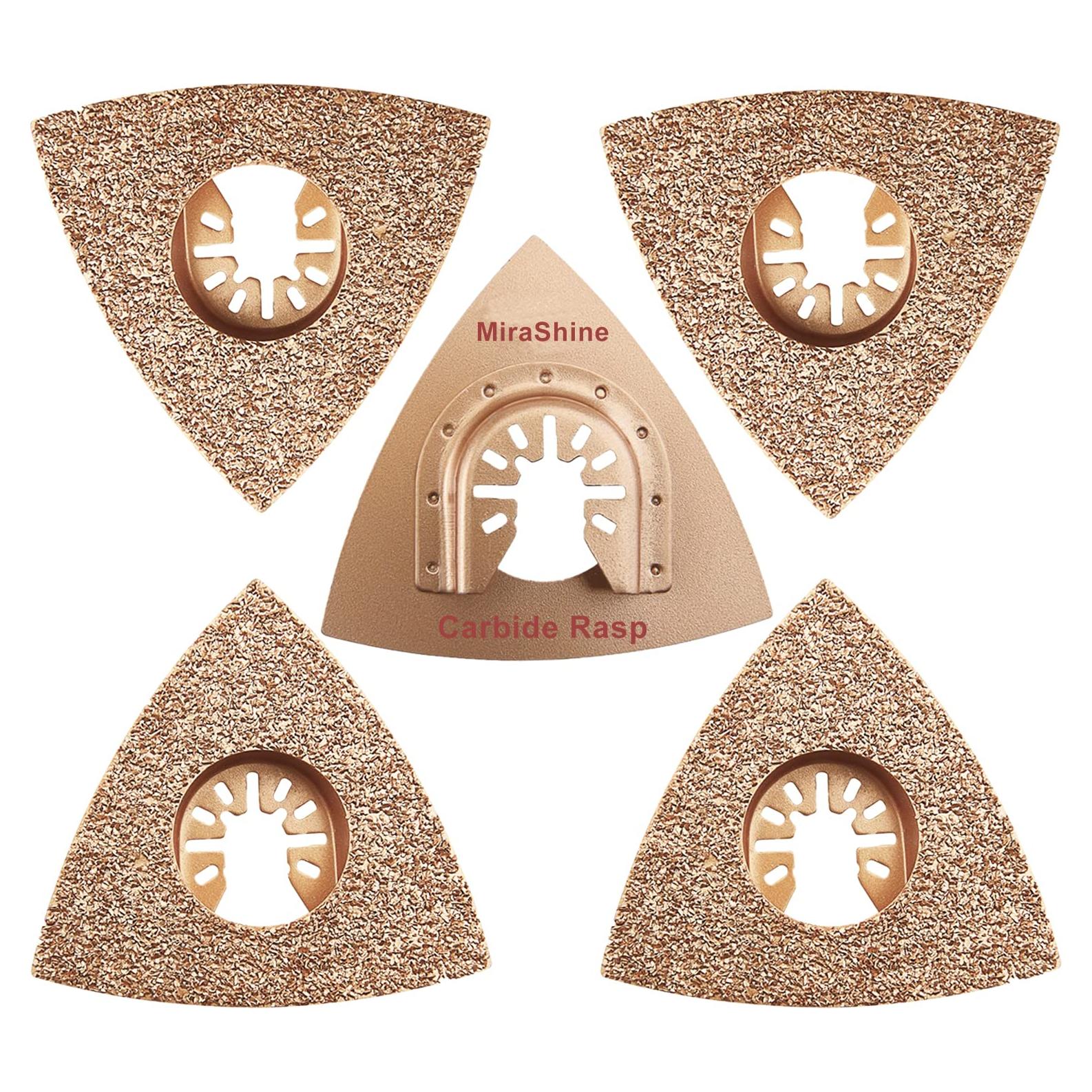 5 Hojas de Raspado Triangulares Carburo MiraShine 7.94 cm