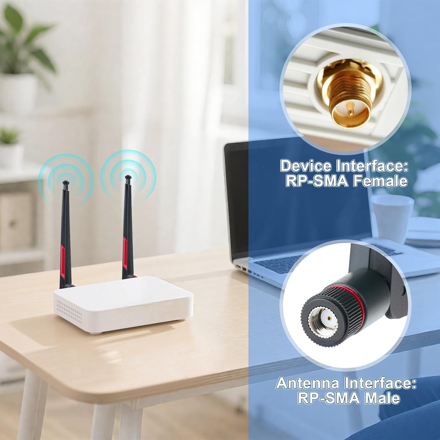 Antena WiFi Doble Banda 2.4GHz 5GHz 12dBi Superbat - Paquete de 2