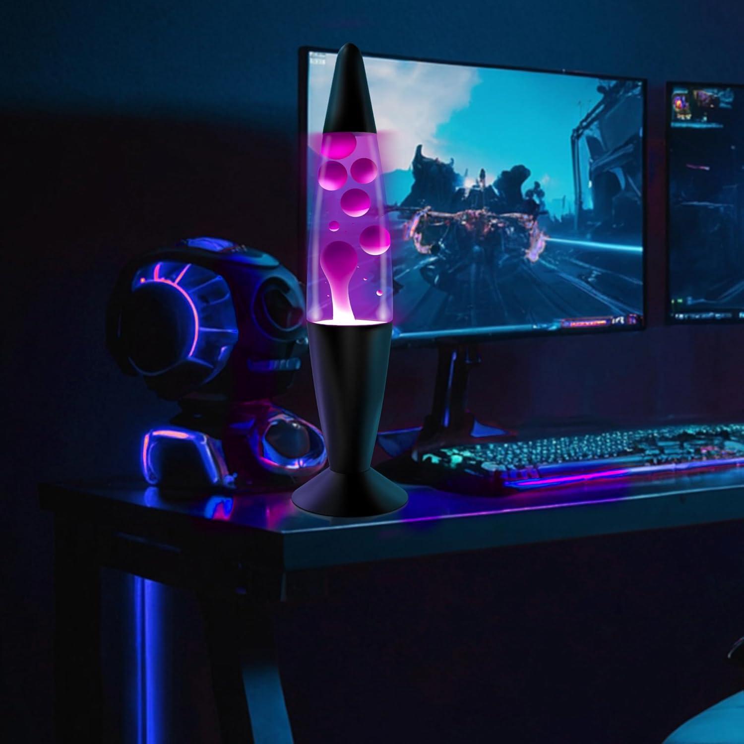 Lámpara Líquida Jambo 41cm Púrpura y Cera Blanca