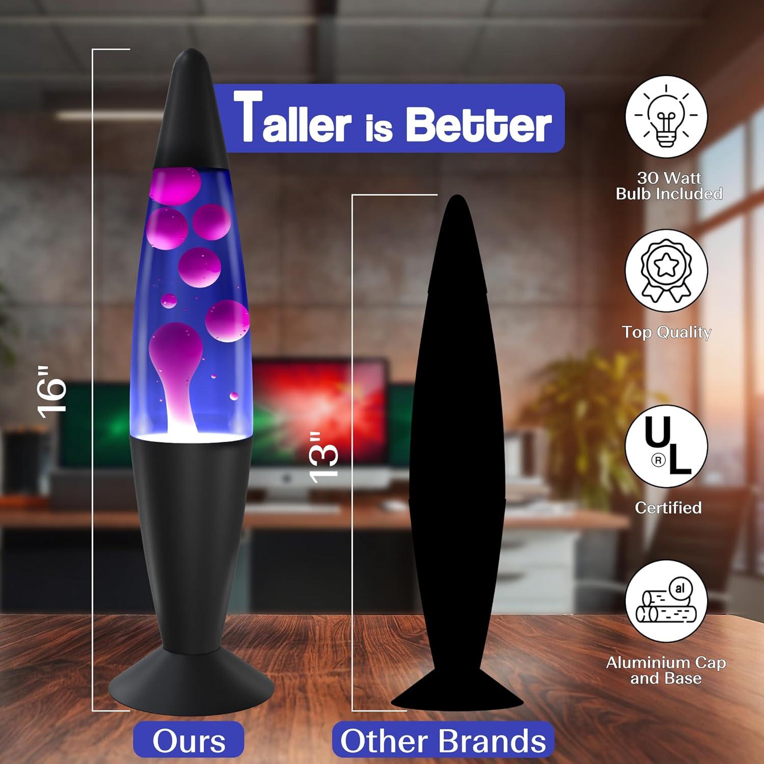 Lámpara Líquida Jambo 41cm Púrpura y Cera Blanca