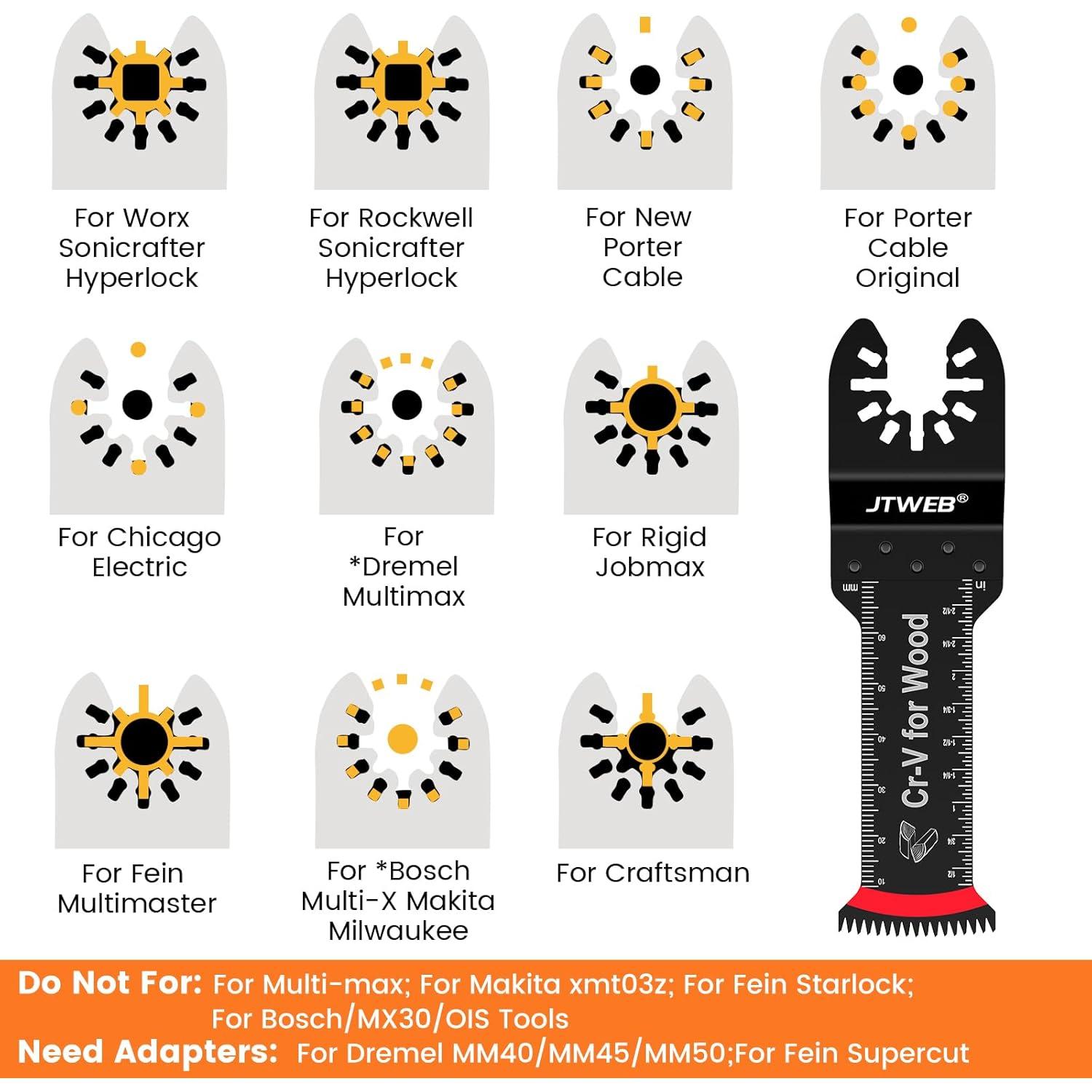Hoja Oscilante JTWEB 10PCS Diente Japonés Corte Madera