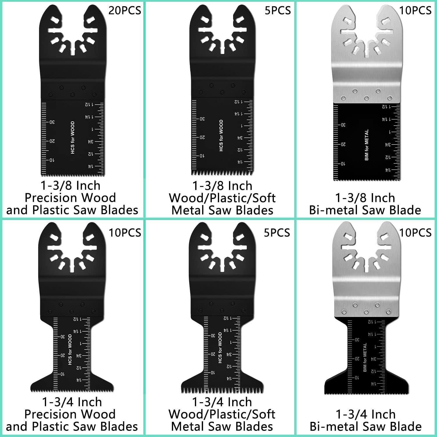 60 Piezas Cuchillas Oscilantes Kyoffiie para Madera y Metal