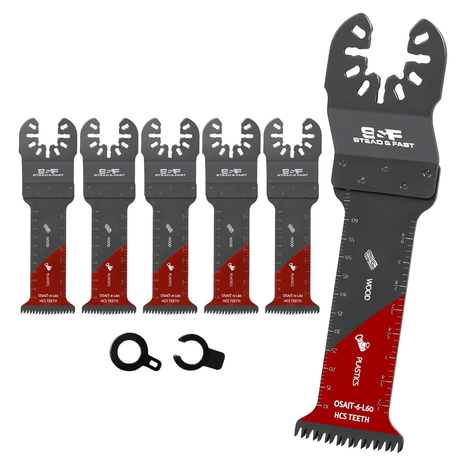 Hojas Oscilantes S&F 6 Pcs para Madera y Plástico 65mm