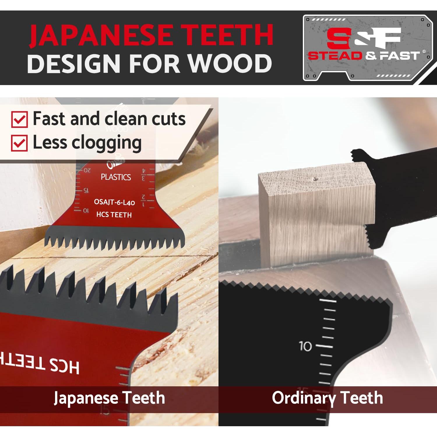 Hojas Oscilantes S&F 6 Pcs para Madera y Plástico 65mm