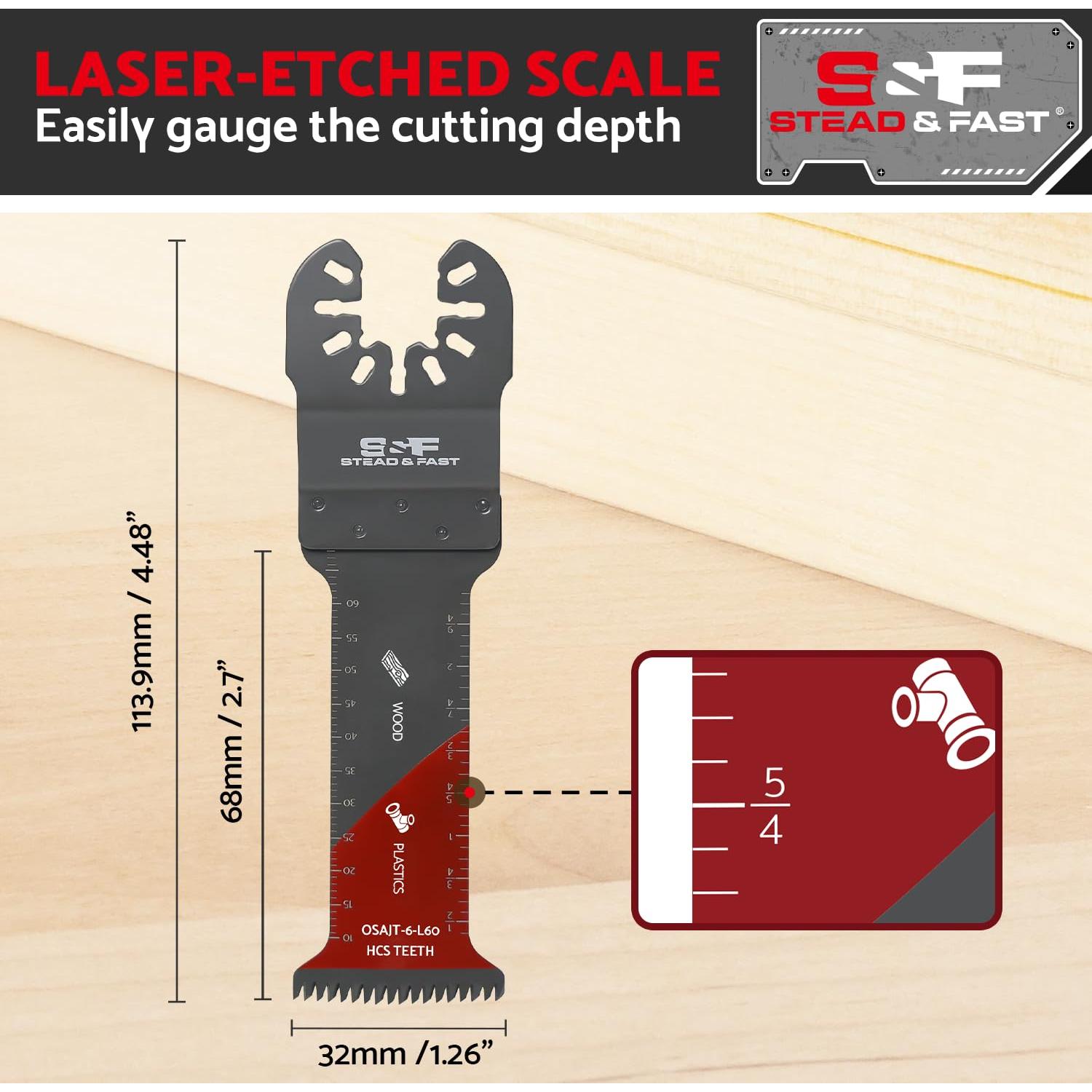 Hojas Oscilantes S&F 6 Pcs para Madera y Plástico 65mm