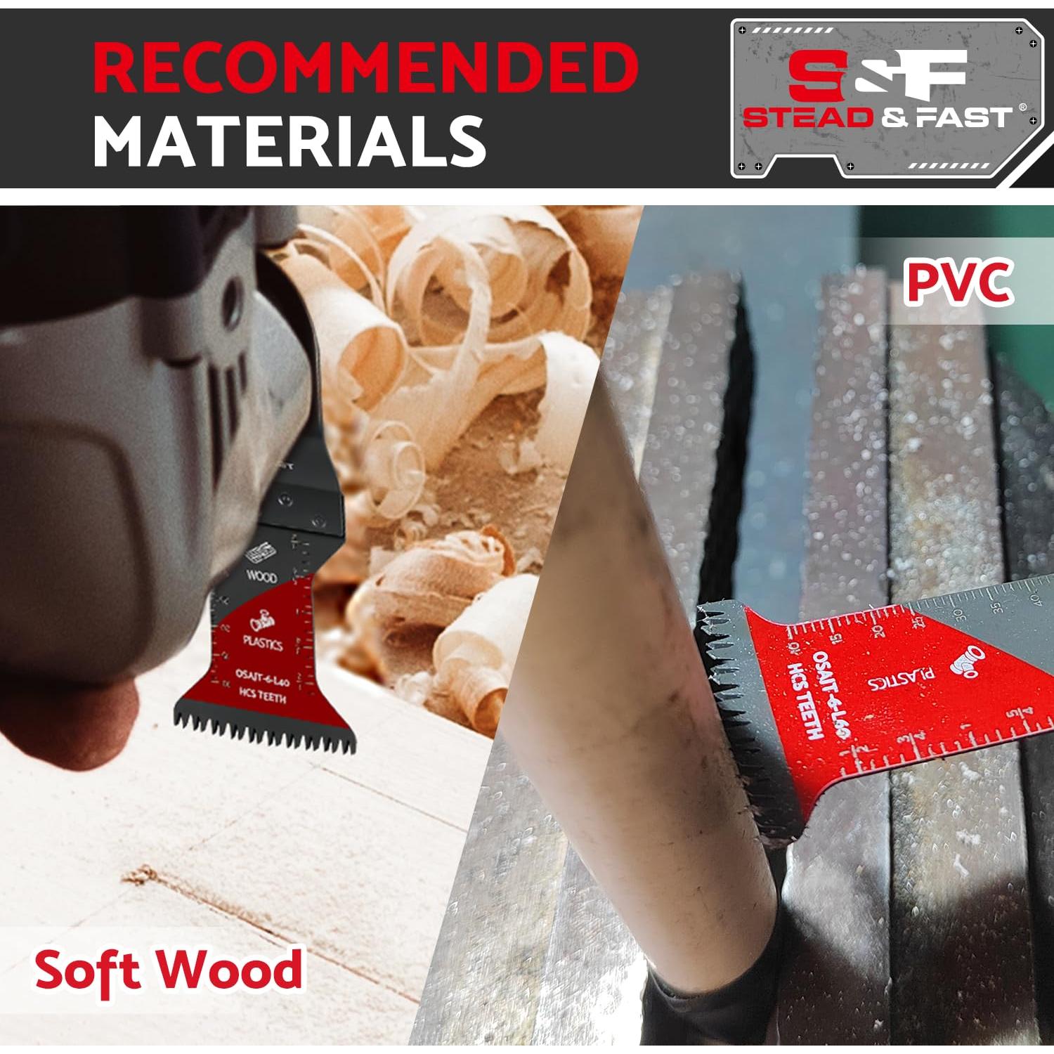 Hojas Oscilantes S&F 6 Pcs para Madera y Plástico 65mm