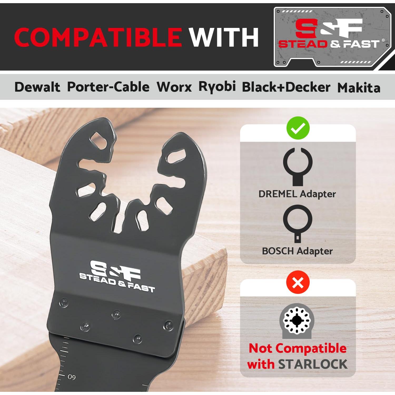 Hojas Oscilantes S&F 6 Pcs para Madera y Plástico 65mm