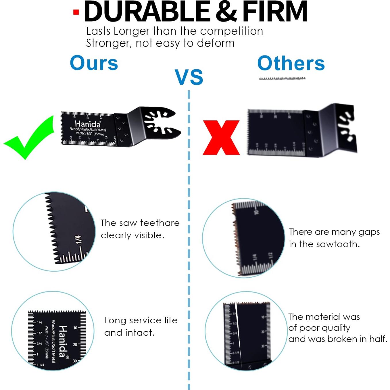 124 Hojas de Sierra Oscilante Hanida para Madera y Metal