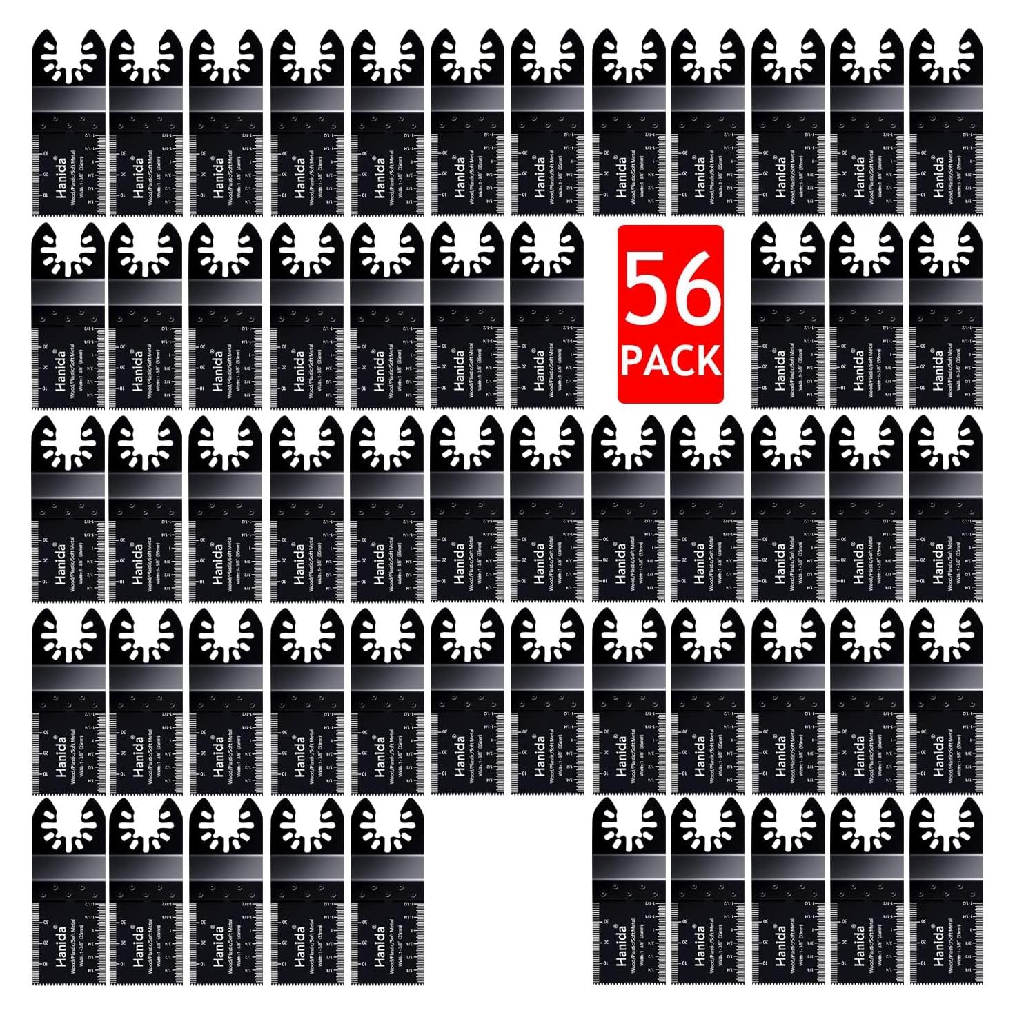 56 Hojas de Sierra Oscilante Hanida para Madera y Metal