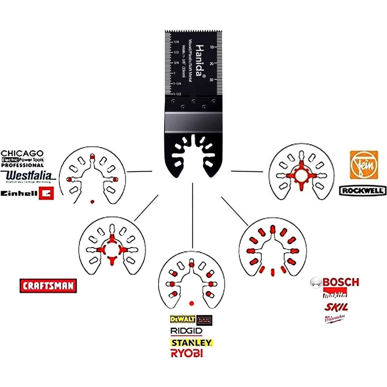 56 Hojas de Sierra Oscilante Hanida para Madera y Metal