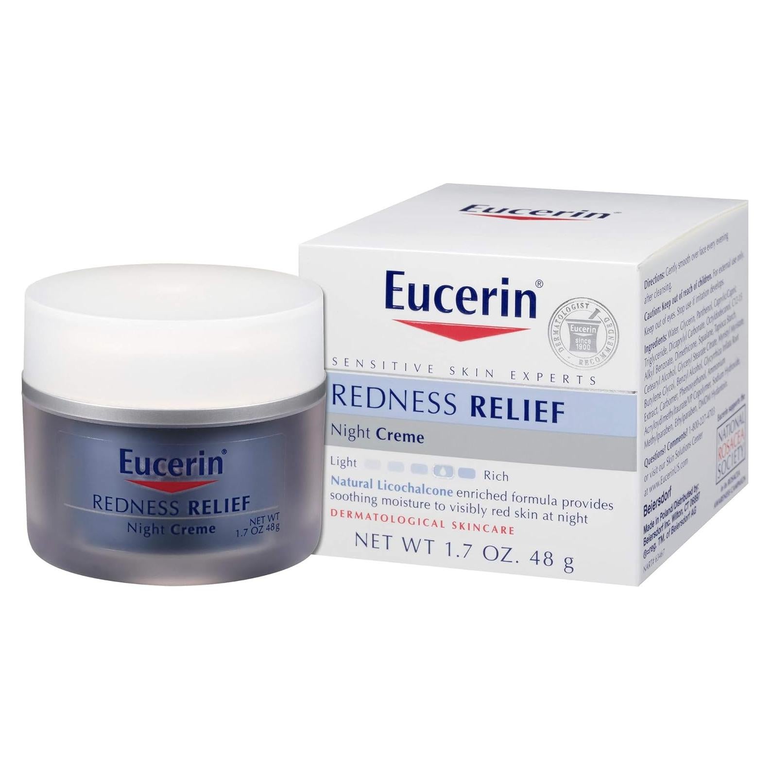 Crema Nocturna Eucerin Alivio Enrojecimiento 48 g Piel Sensible