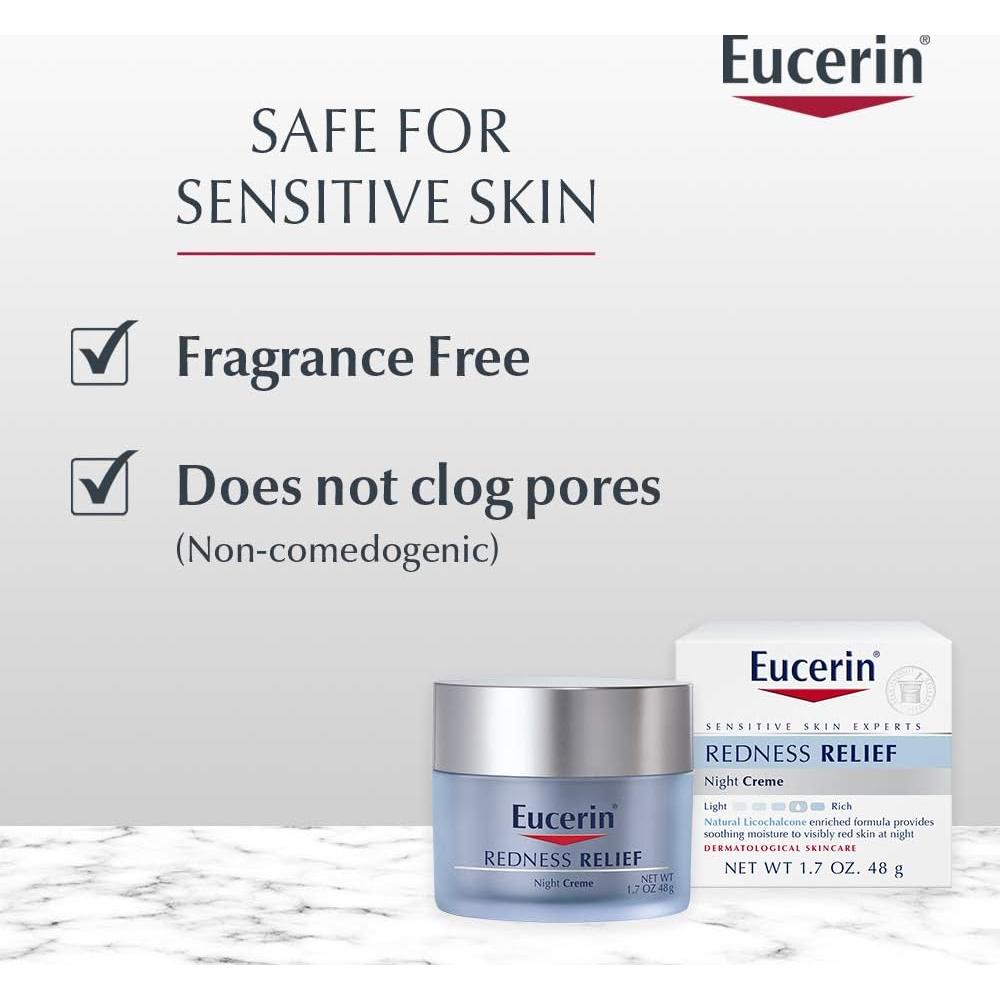 Crema Nocturna Eucerin Alivio Enrojecimiento 48 g Piel Sensible