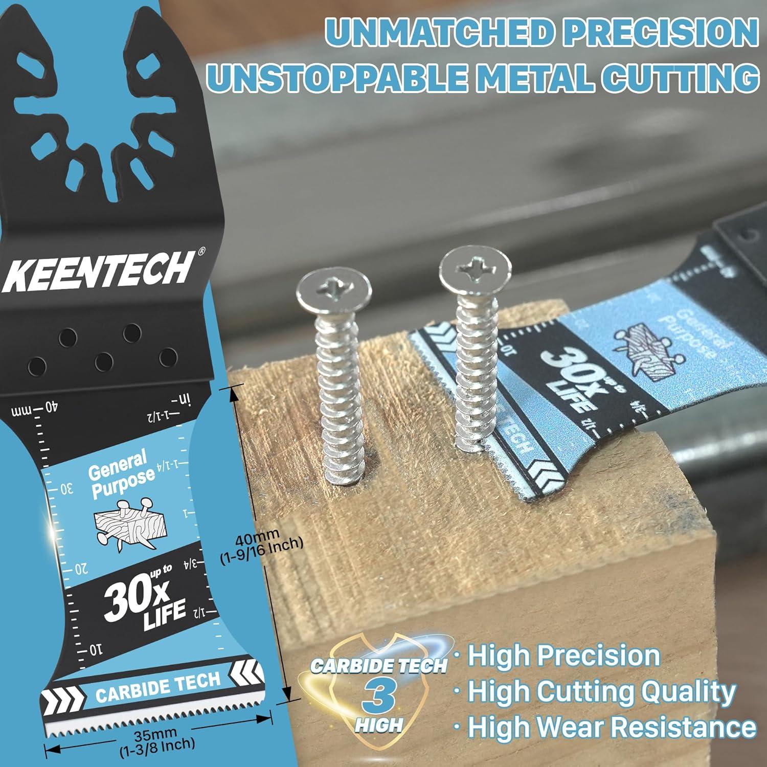 Hojas Oscilantes KEENTECH Carburo 3 Paquetes Corte Metal