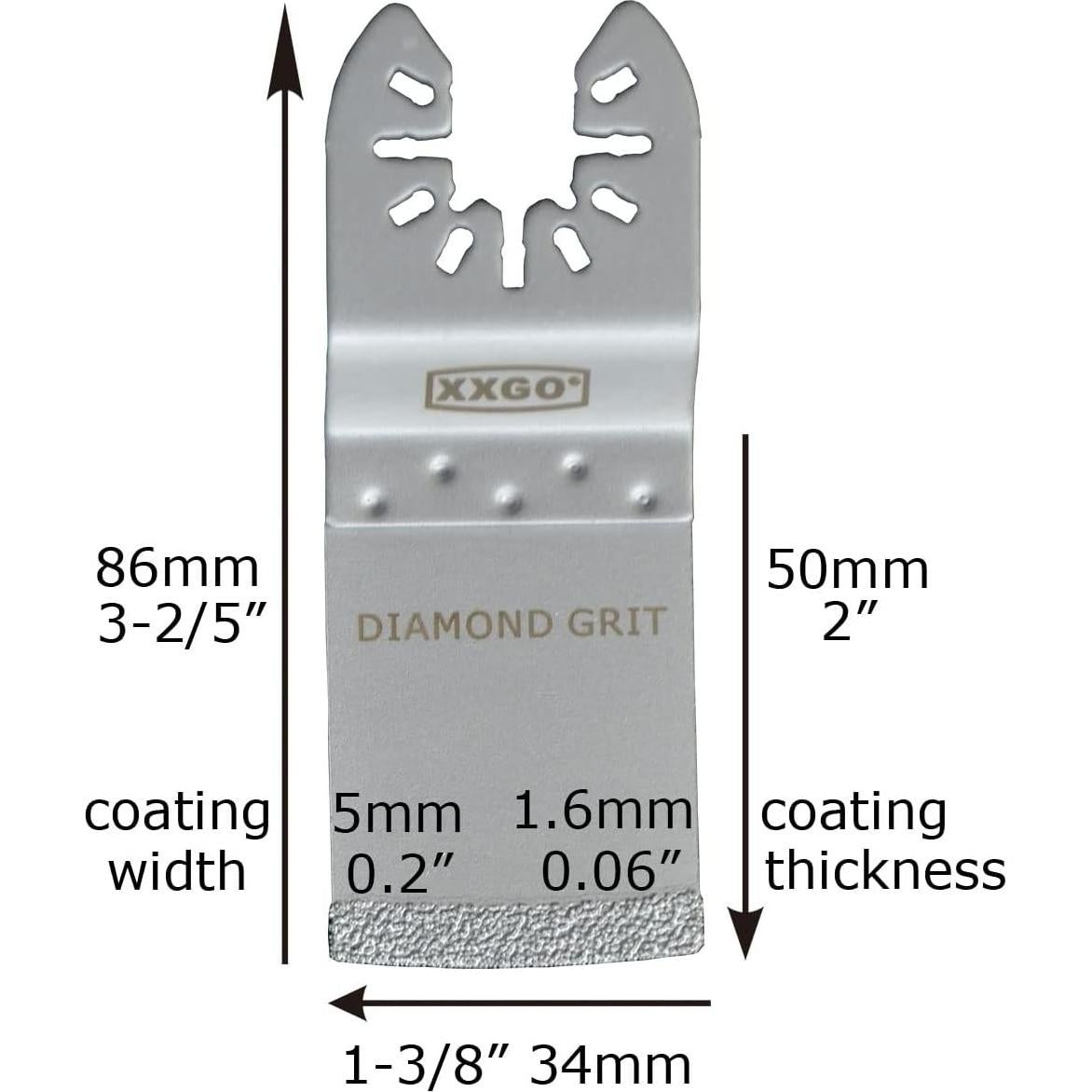 XXGO 8 Pcs Oscillating Multi Tool Blades Diamond for Grout Grit Removal XGM0606