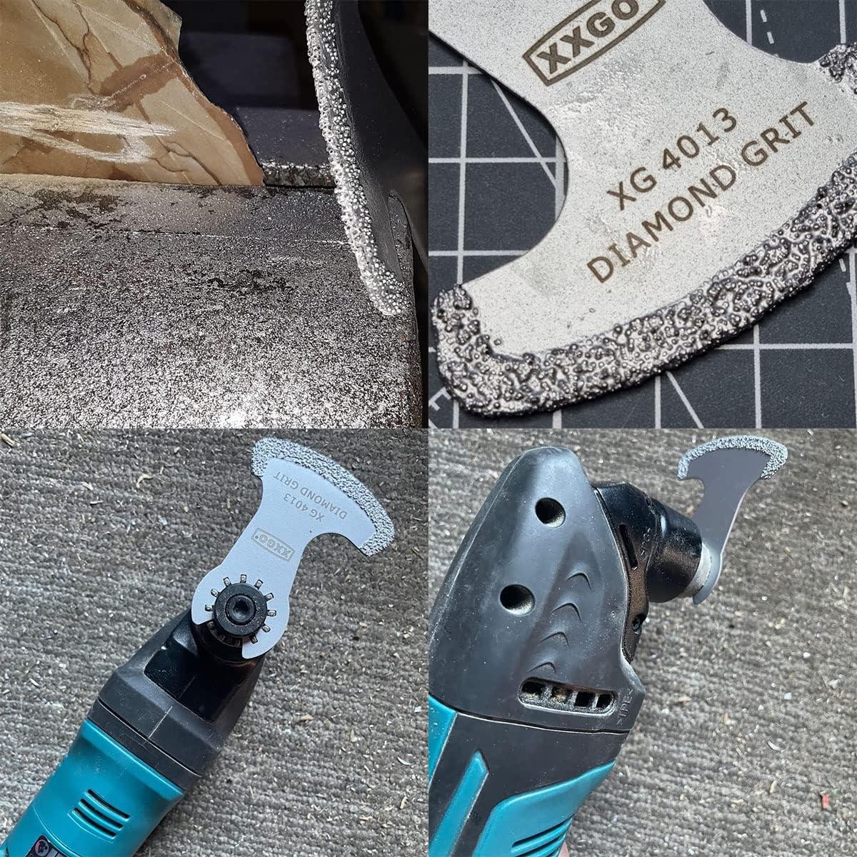 XXGO 8 Pcs Oscillating Multi Tool Blades Diamond for Grout Grit Removal XGM0606