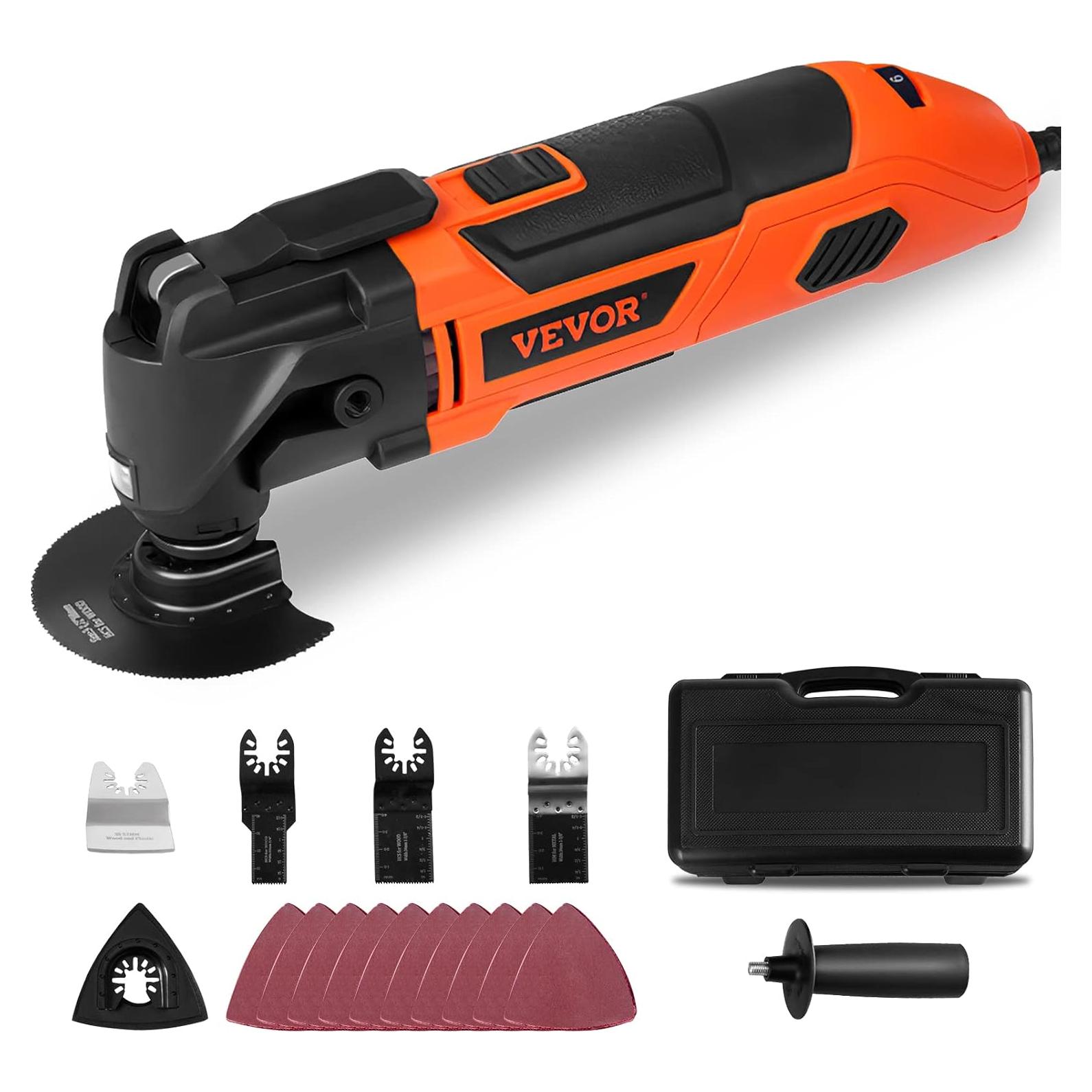 Herramienta Oscilante VEVOR 2.5A con Luz LED y 16 Accesorios