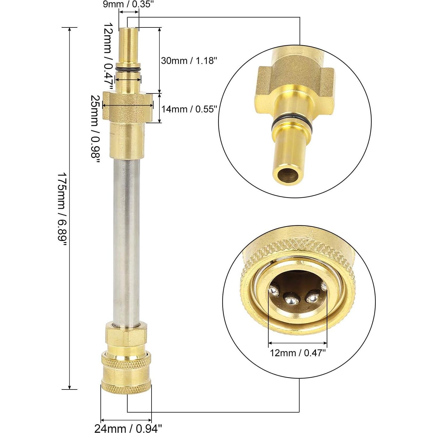 Adaptador de Lanza para Lavadora a Presión X AUTOHAUX 19.5cm