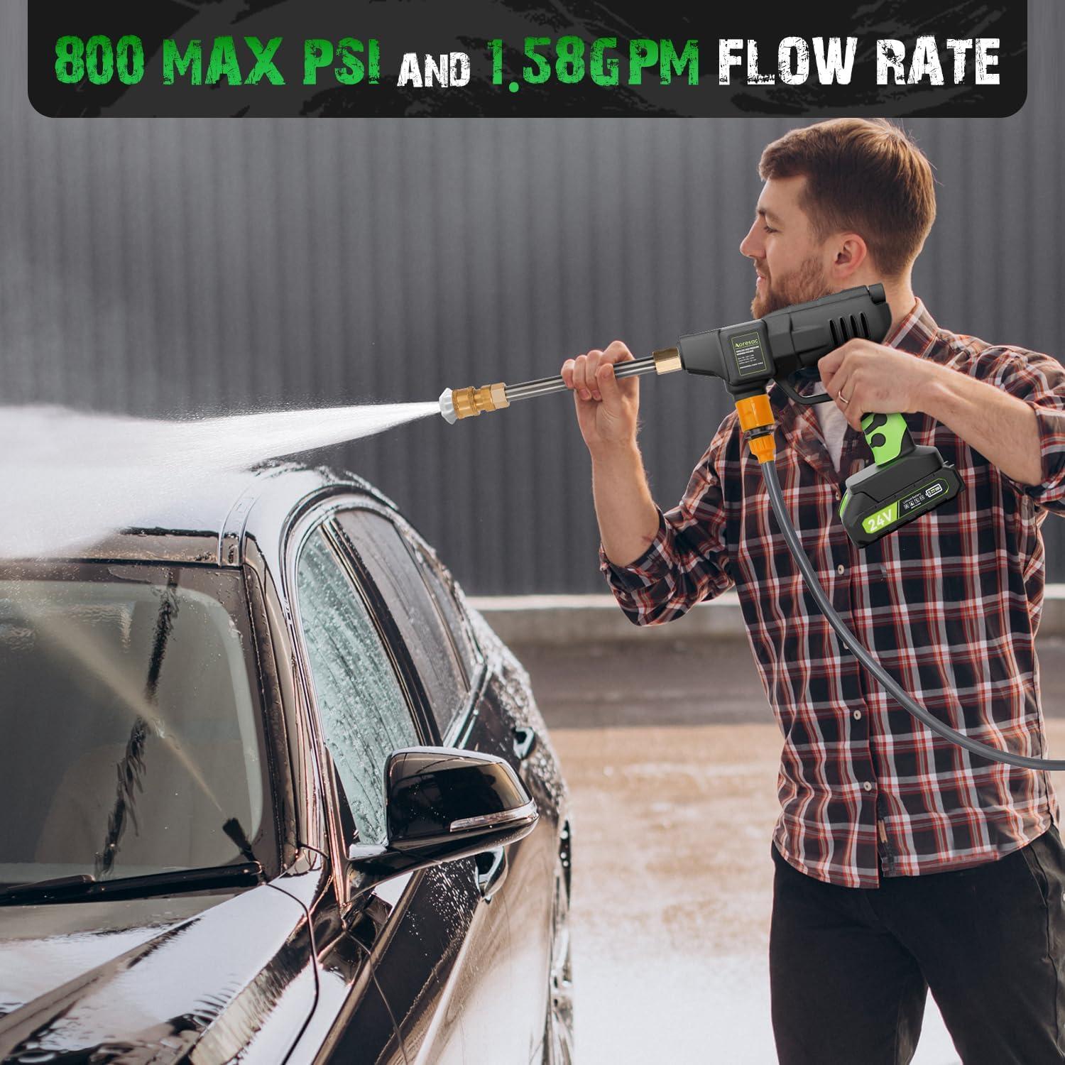 Lavadora a Presión Inalámbrica Aoresac 800 PSI 1.56 GPM