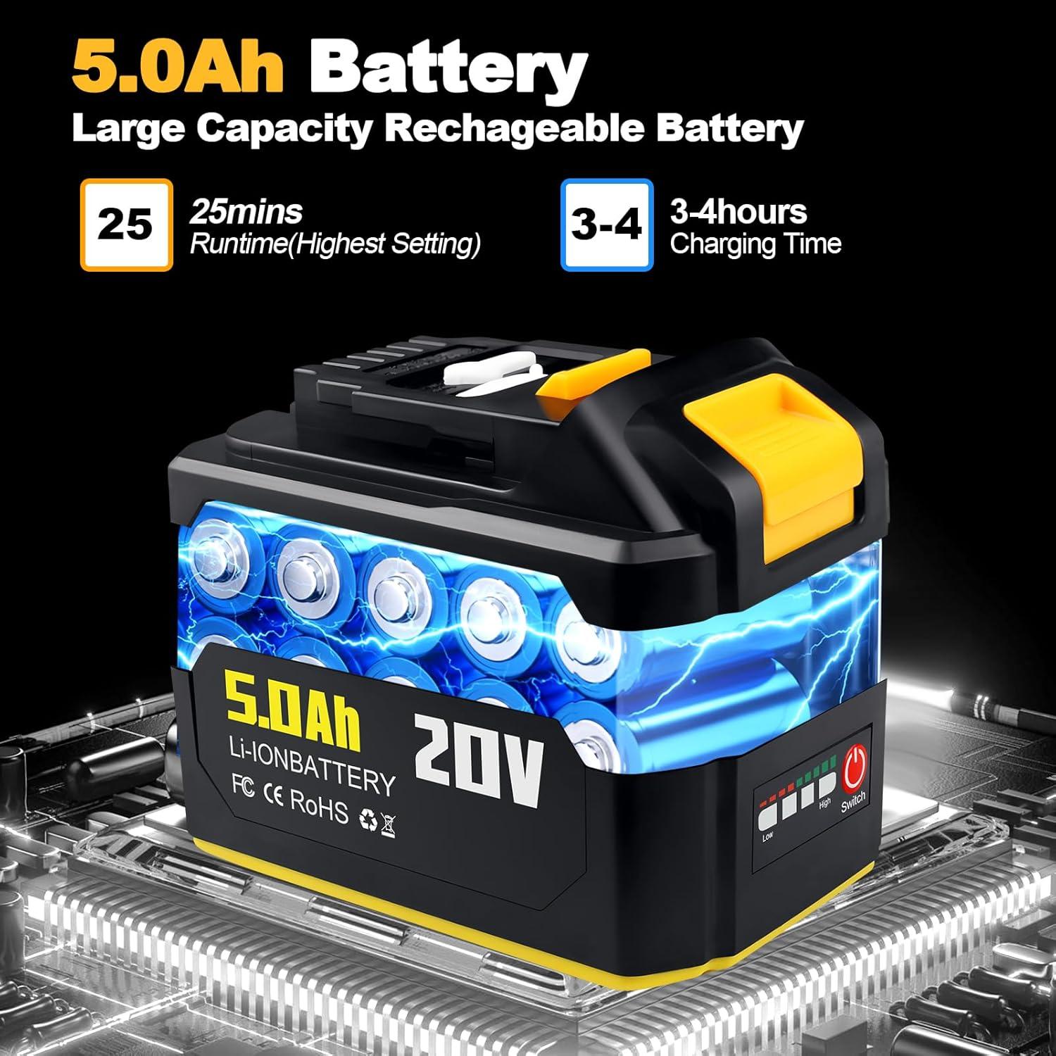 Lavadora a Presión Inalámbrica Vkndoynt 2000 PSI 5.0Ah