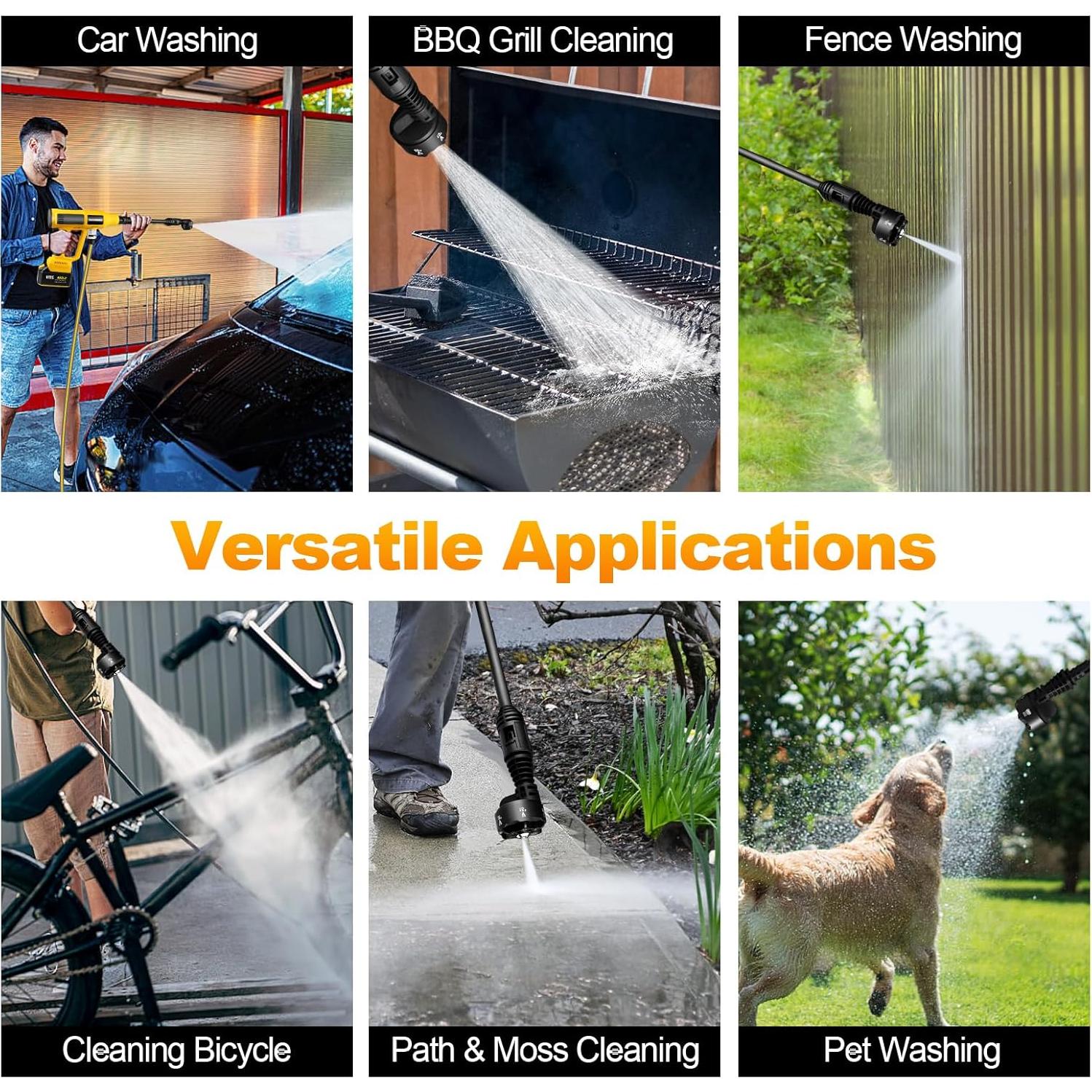 Lavadora a Presión Inalámbrica Vkndoynt 2000 PSI 5.0Ah