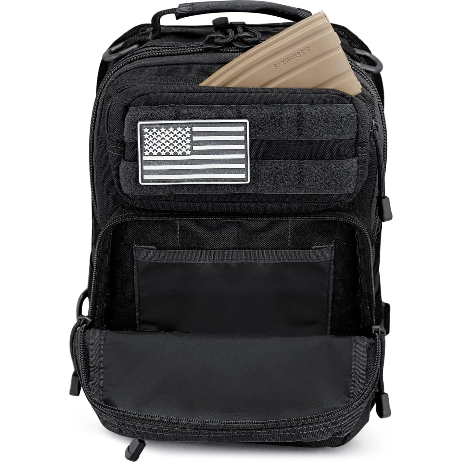 Mochila Sling Táctica G4Free EDC Negra 31x22x15 cm