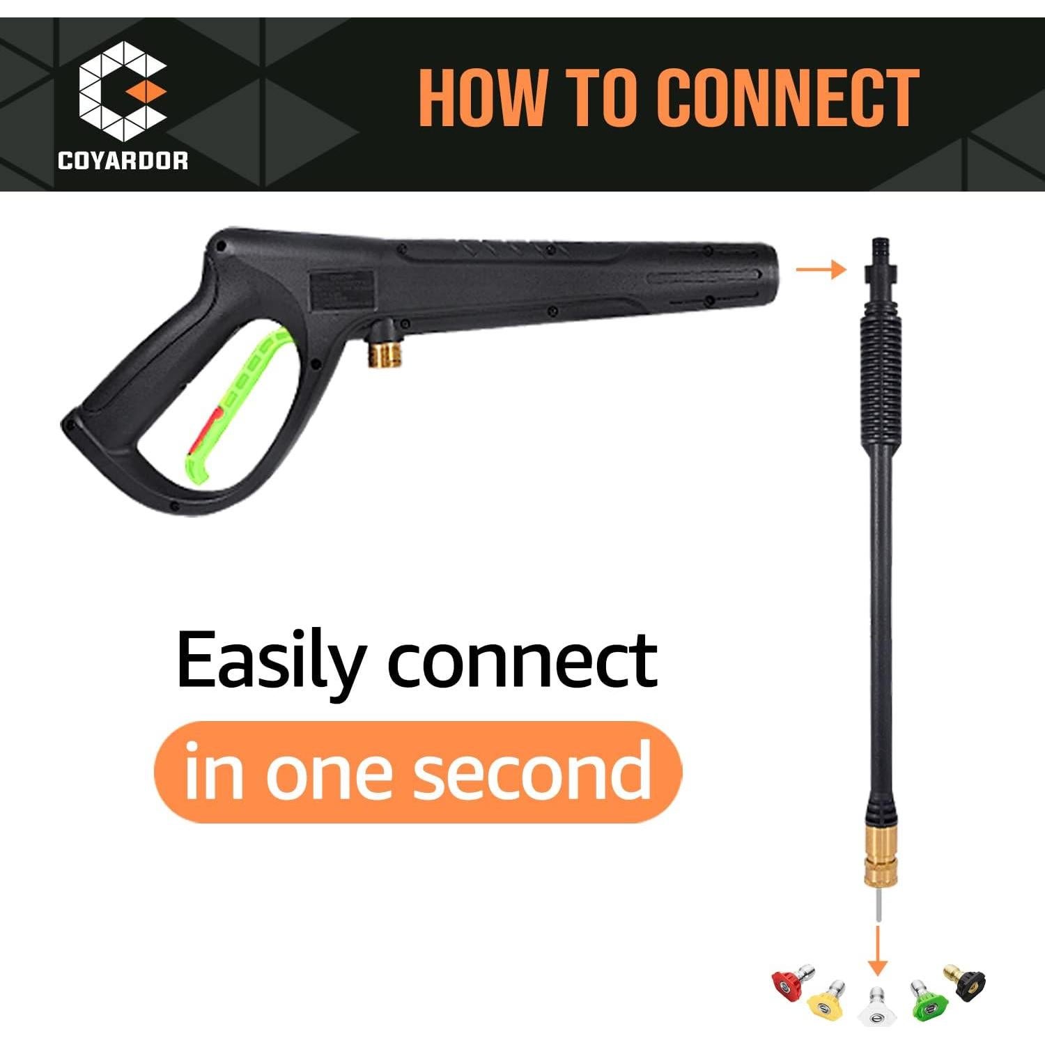 Pistola de Lavado a Presión Coyardor con 5 Boquillas