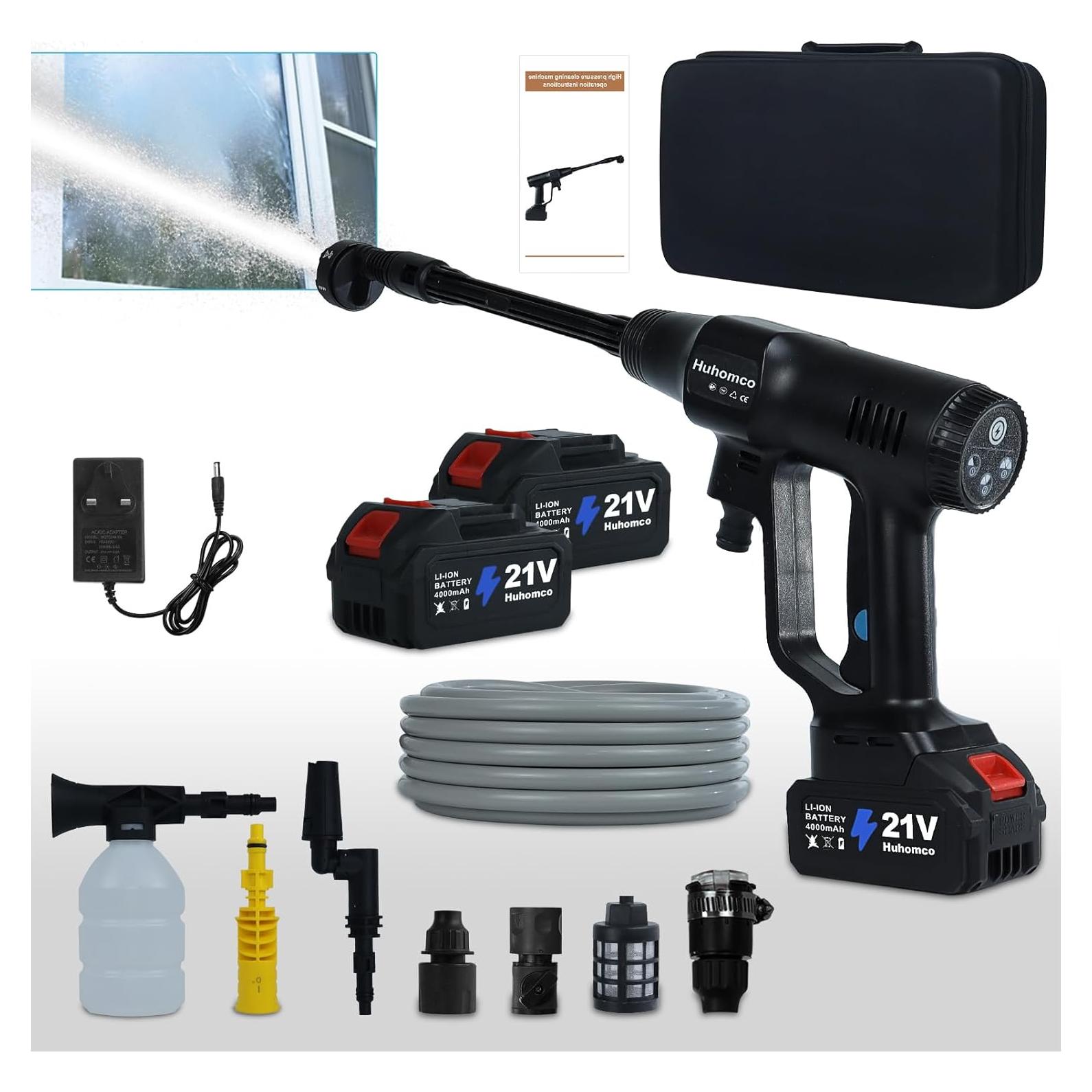 Lavadora a Presión Huhomco Inalámbrica 2900PSI 2 Baterías