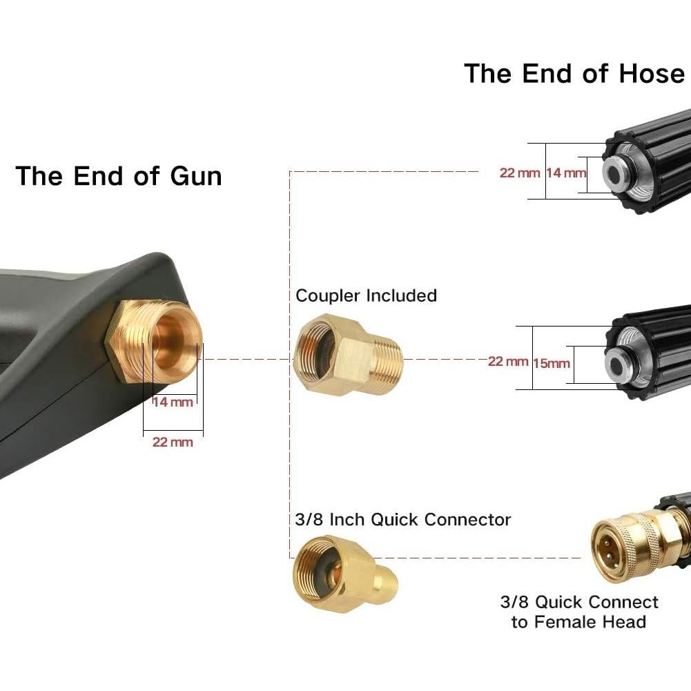 Pistola de Lavado a Presión Sooprinse 4000 PSI 5 Boquillas
