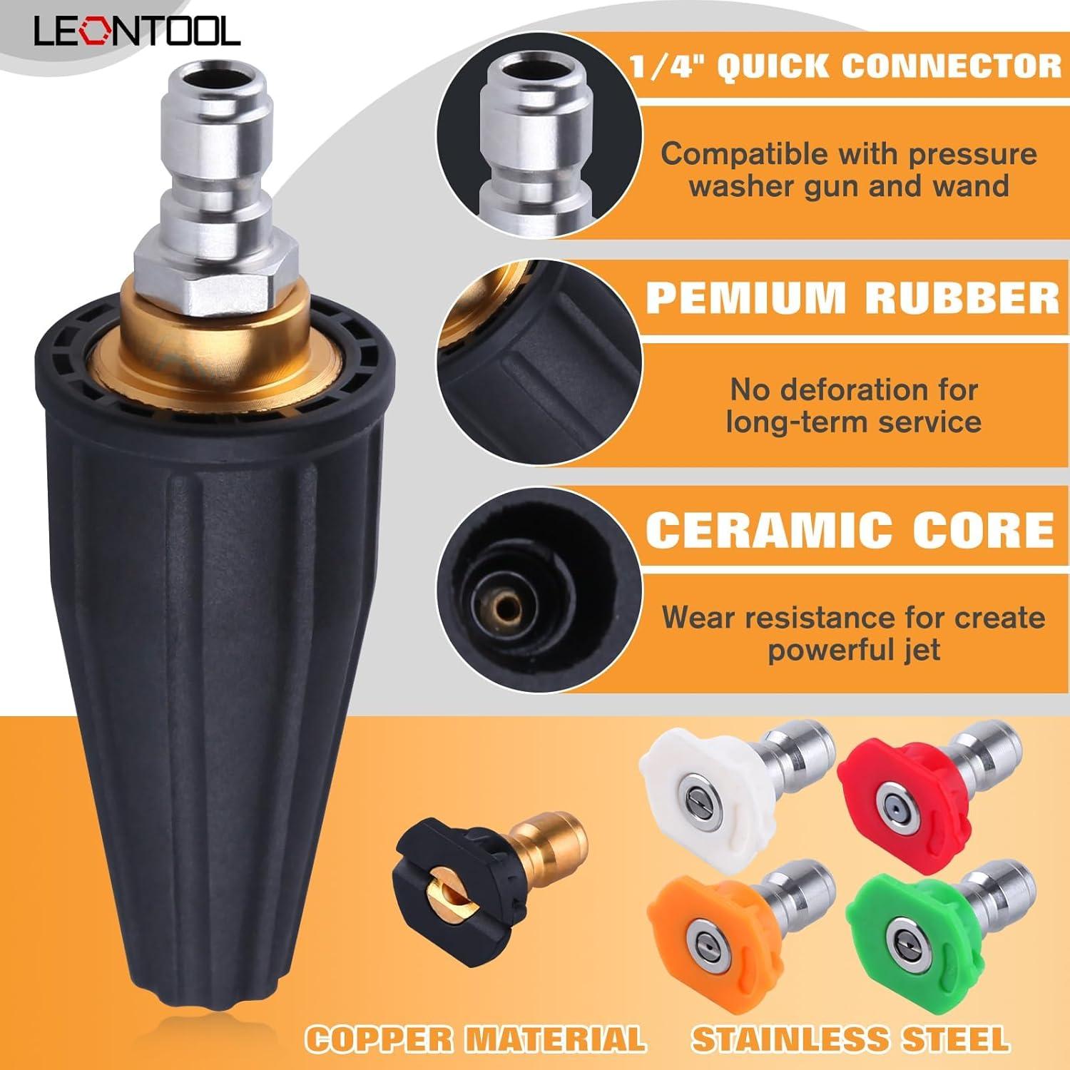 Boquilla Turbo Rotativa LEONTOOL 3600 PSI con 5 Grados