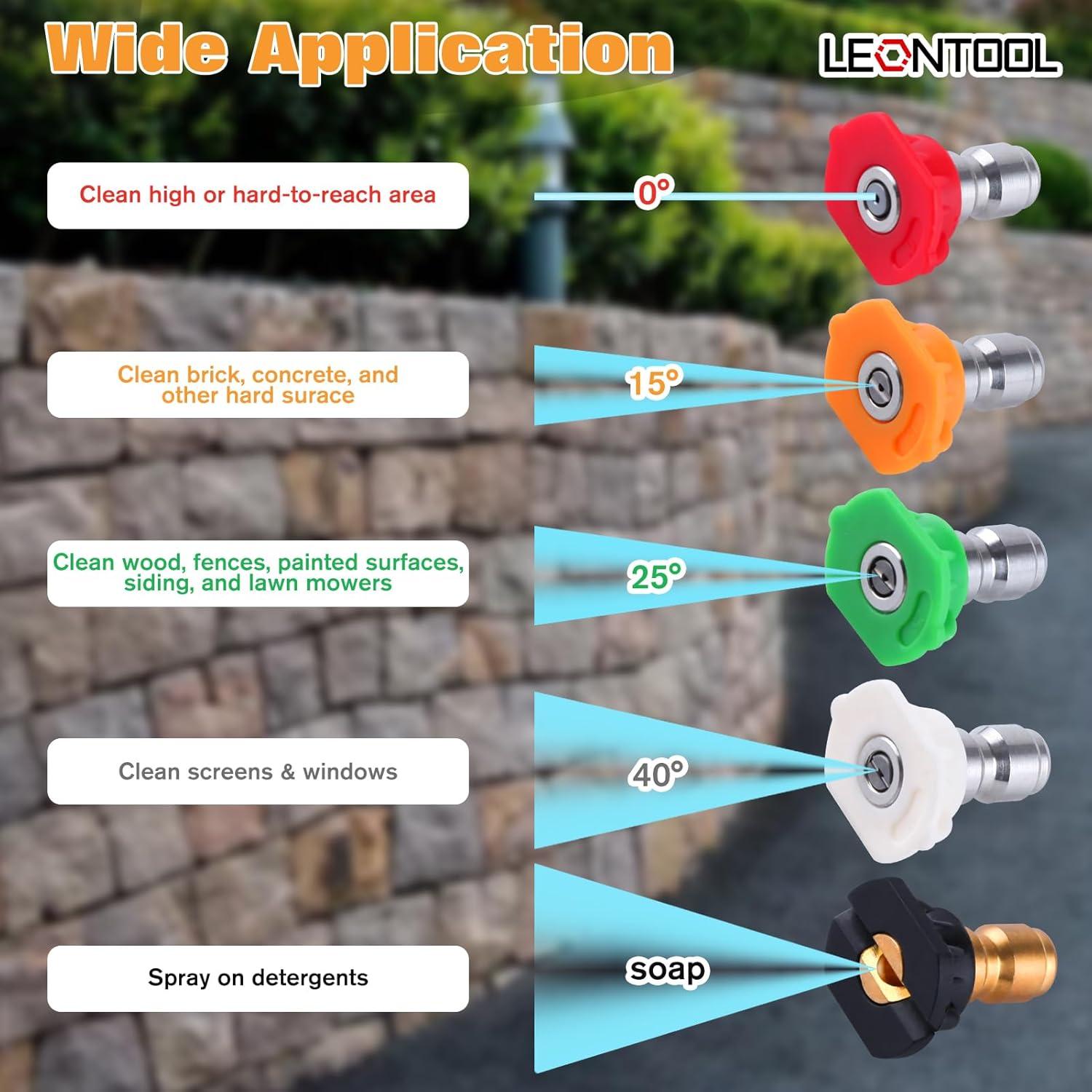 Boquilla Turbo Rotativa LEONTOOL 3600 PSI con 5 Grados