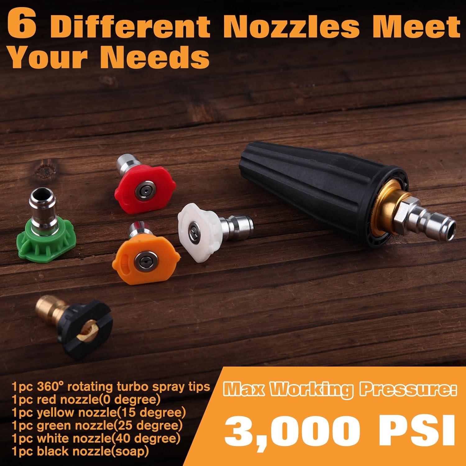 Boquilla Turbo Rotativa LEONTOOL 3600 PSI con 5 Grados