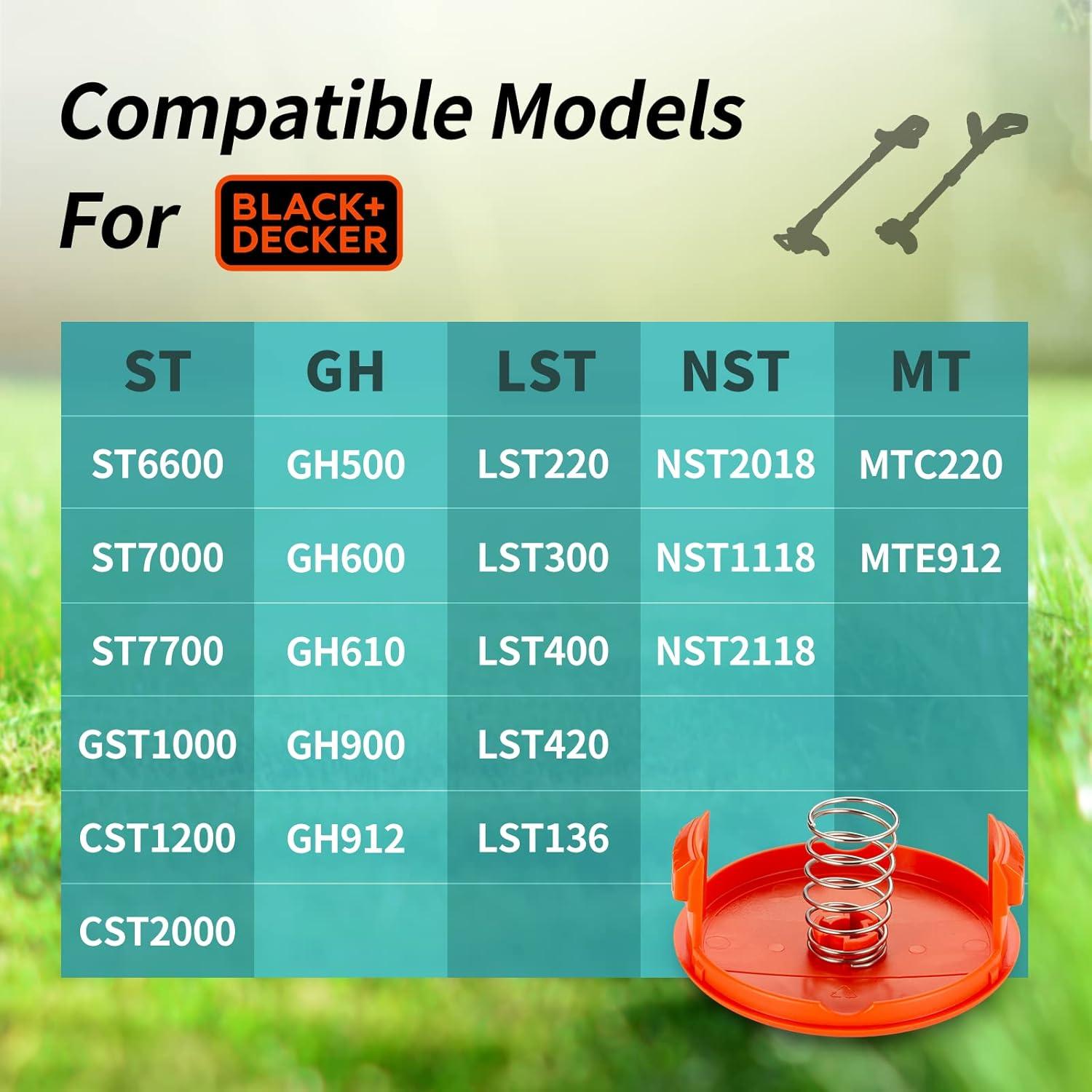 Tapa de Carrete y Resortes para Recortadora BLACK+DECKER - Paquete de 4