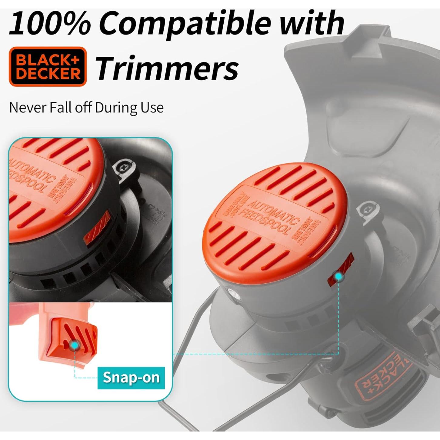 Tapa de Carrete y Resortes para Recortadora BLACK+DECKER - Paquete de 4