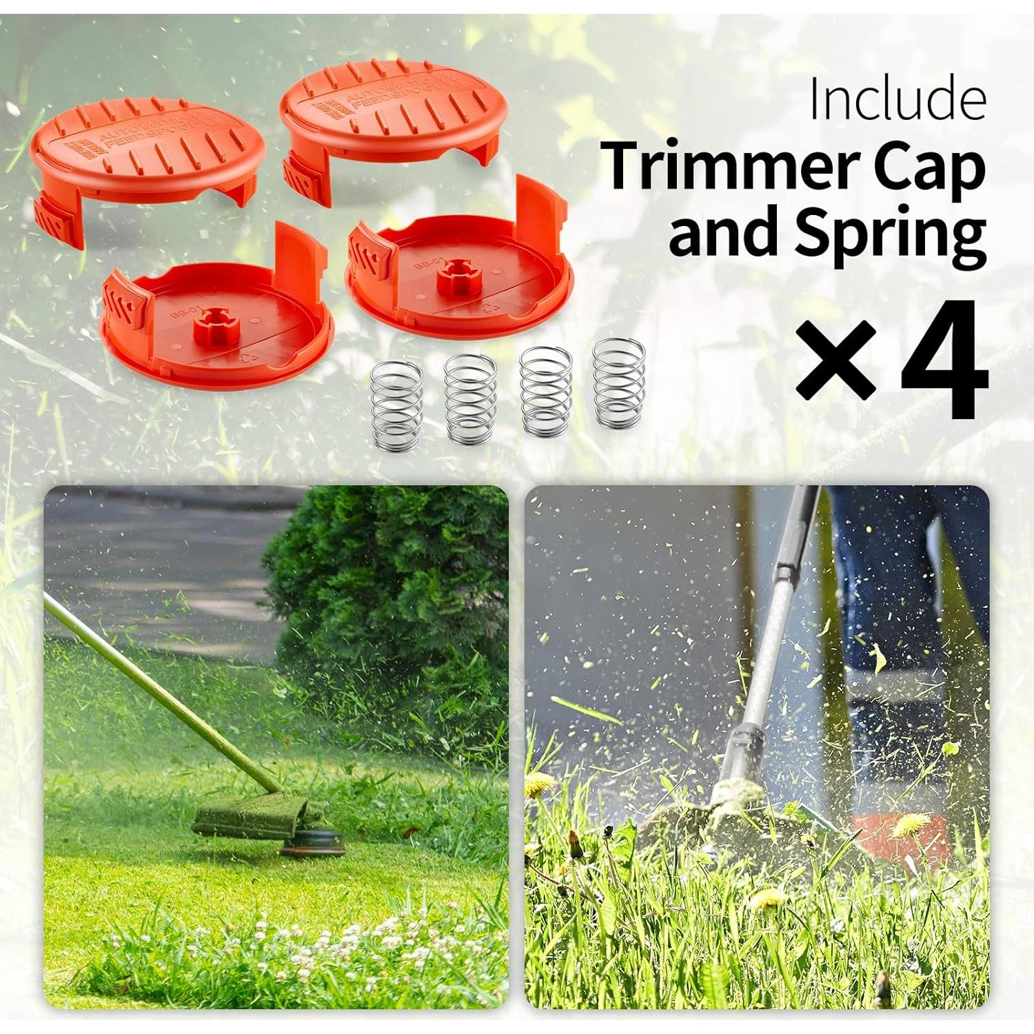 Tapa de Carrete y Resortes para Recortadora BLACK+DECKER - Paquete de 4