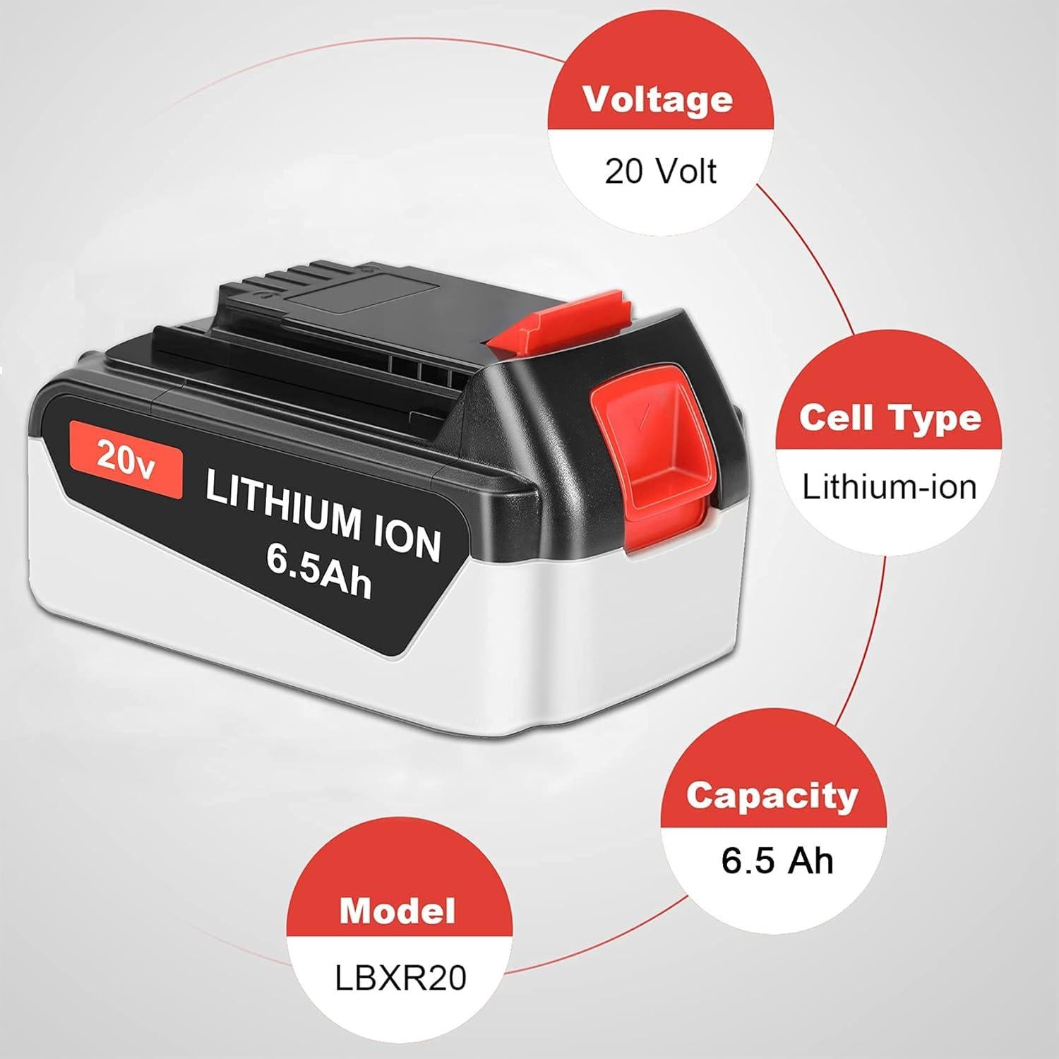 Batería JYJZPB 6.5Ah 20V Compatible Black & Decker