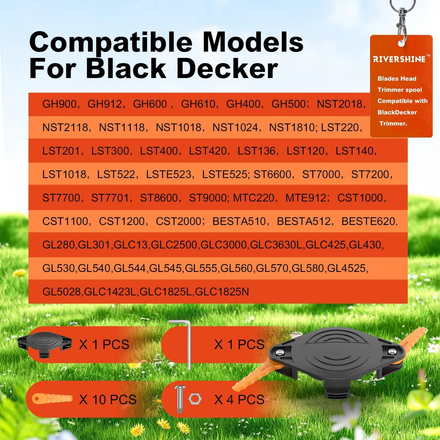 Cabezal de cuchillas RIVERSHINE para Black Decker GH900 y más