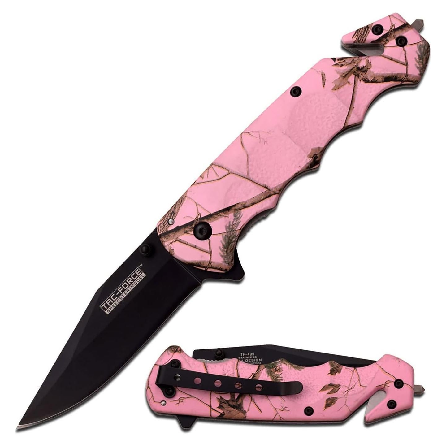Cuchillo Plegable Tac-Force TF-499PC Camo Rosa 20,32 cm