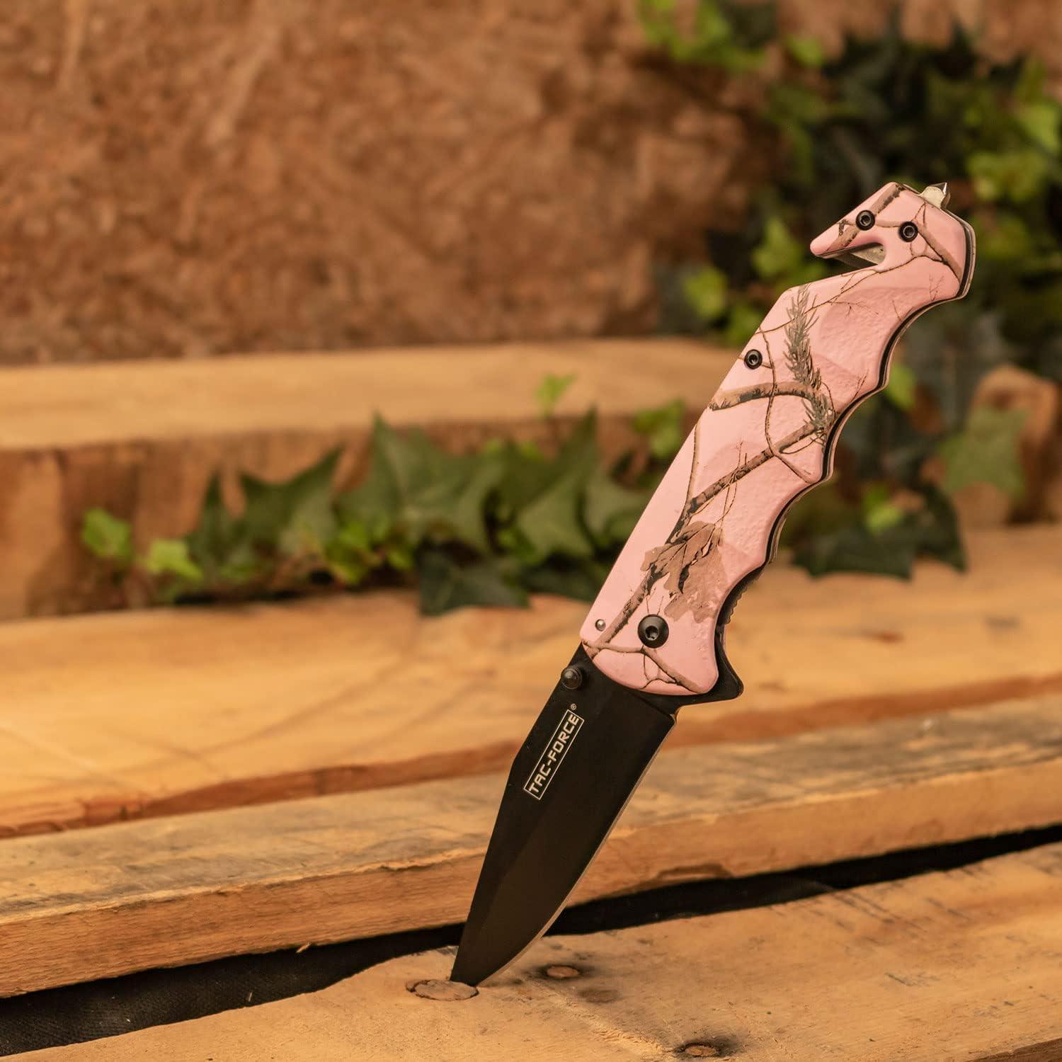 Cuchillo Plegable Tac-Force TF-499PC Camo Rosa 20,32 cm